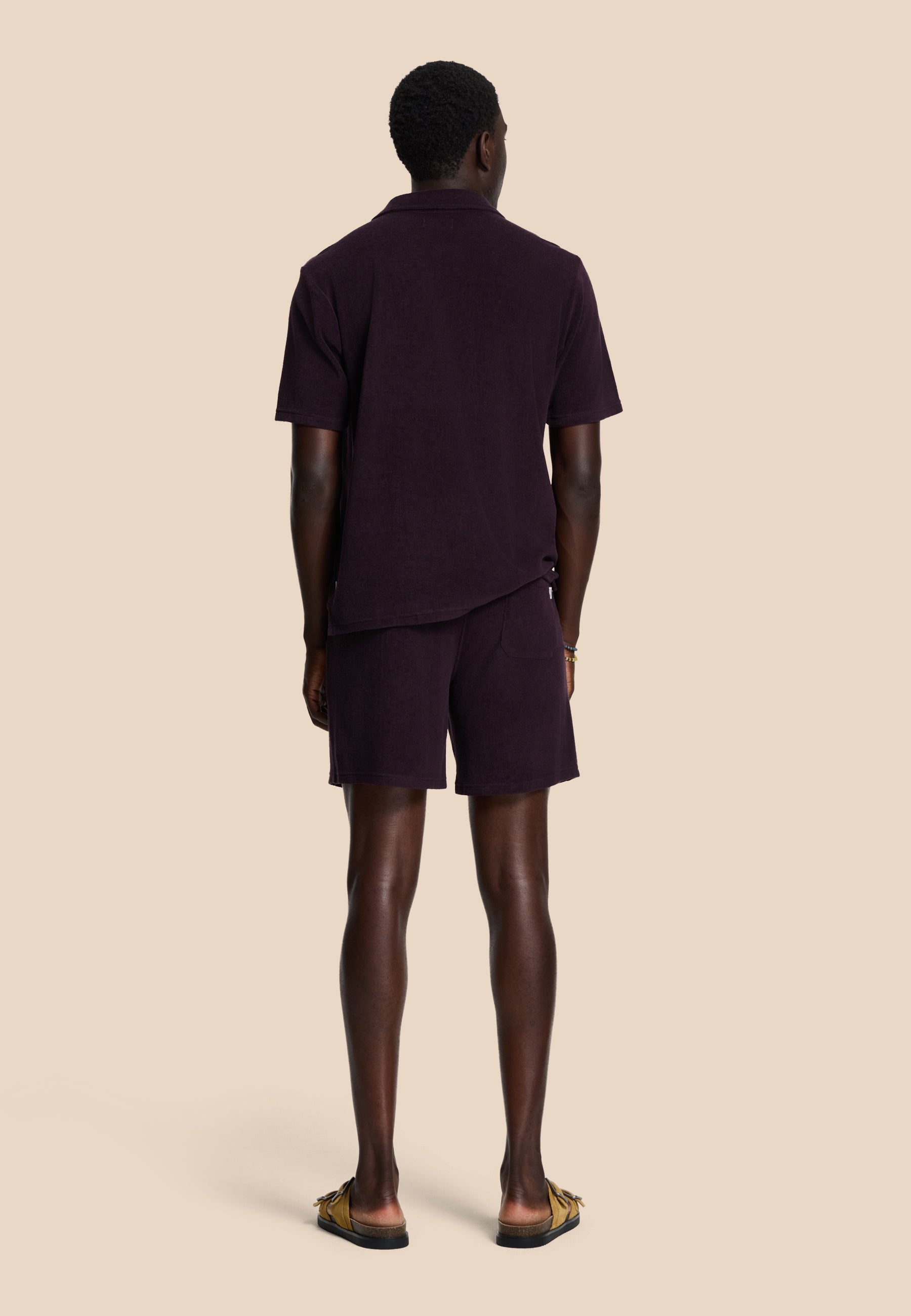 EVAN toweling shorts solid | purple rock