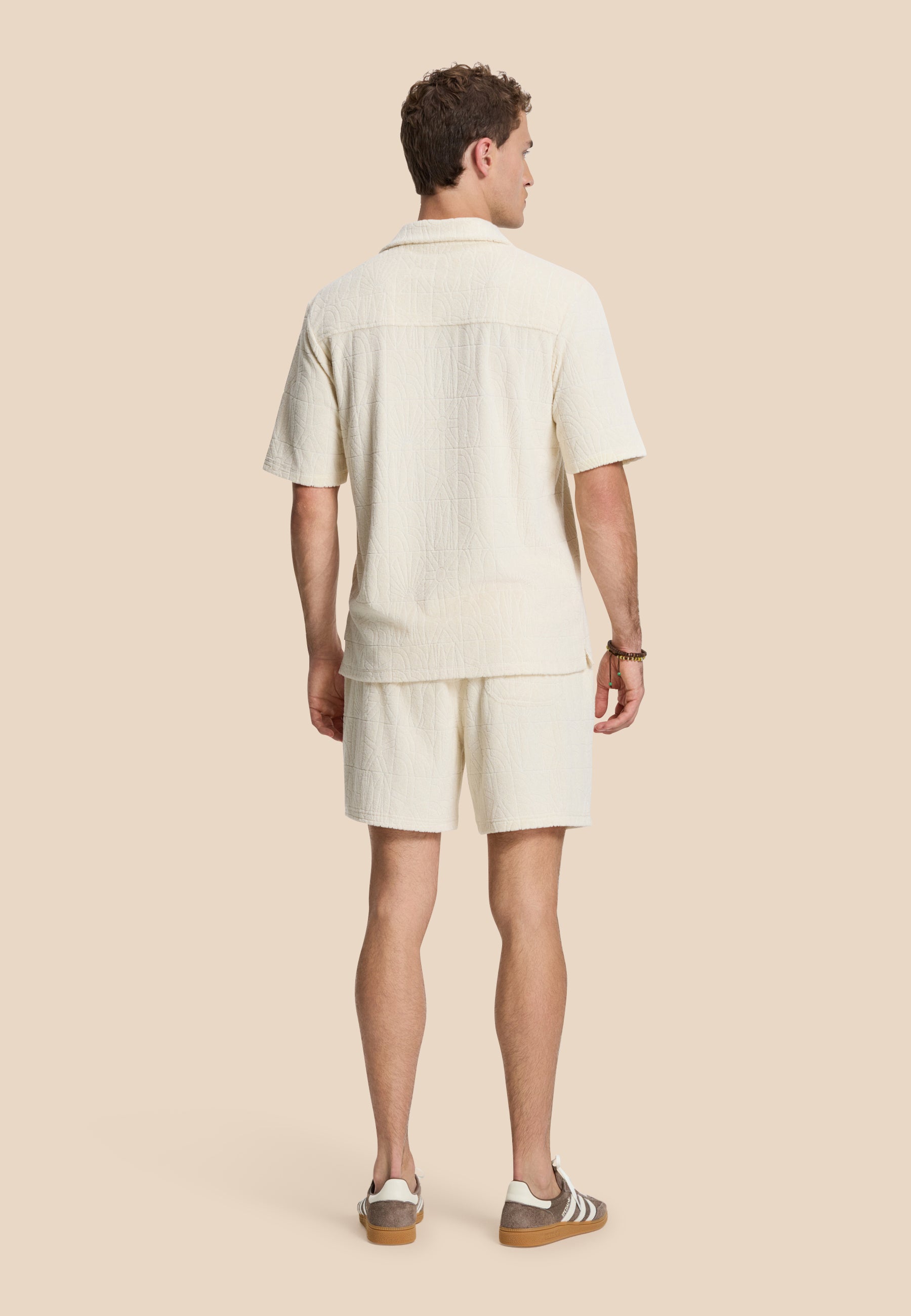 TONY toweling shorts geo sun | beige