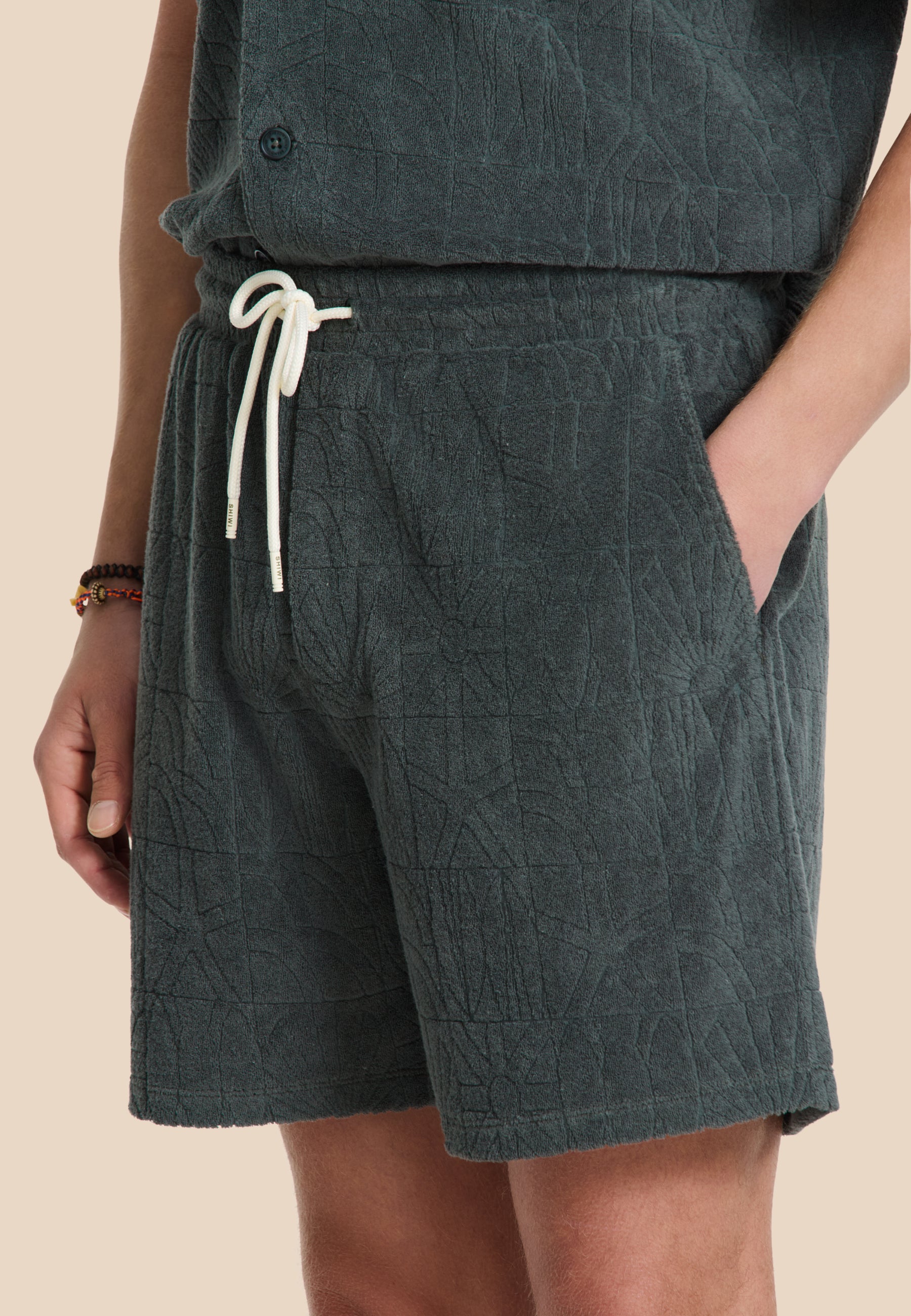 TONY toweling shorts geo sun