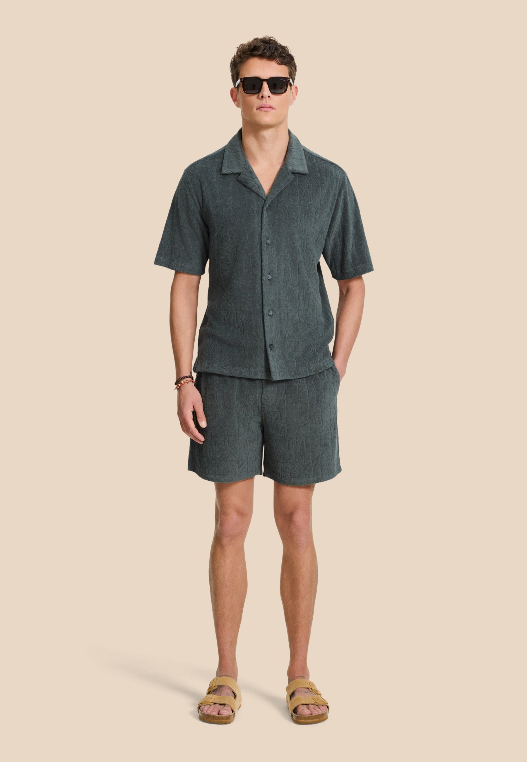 TONY toweling shorts geo sun