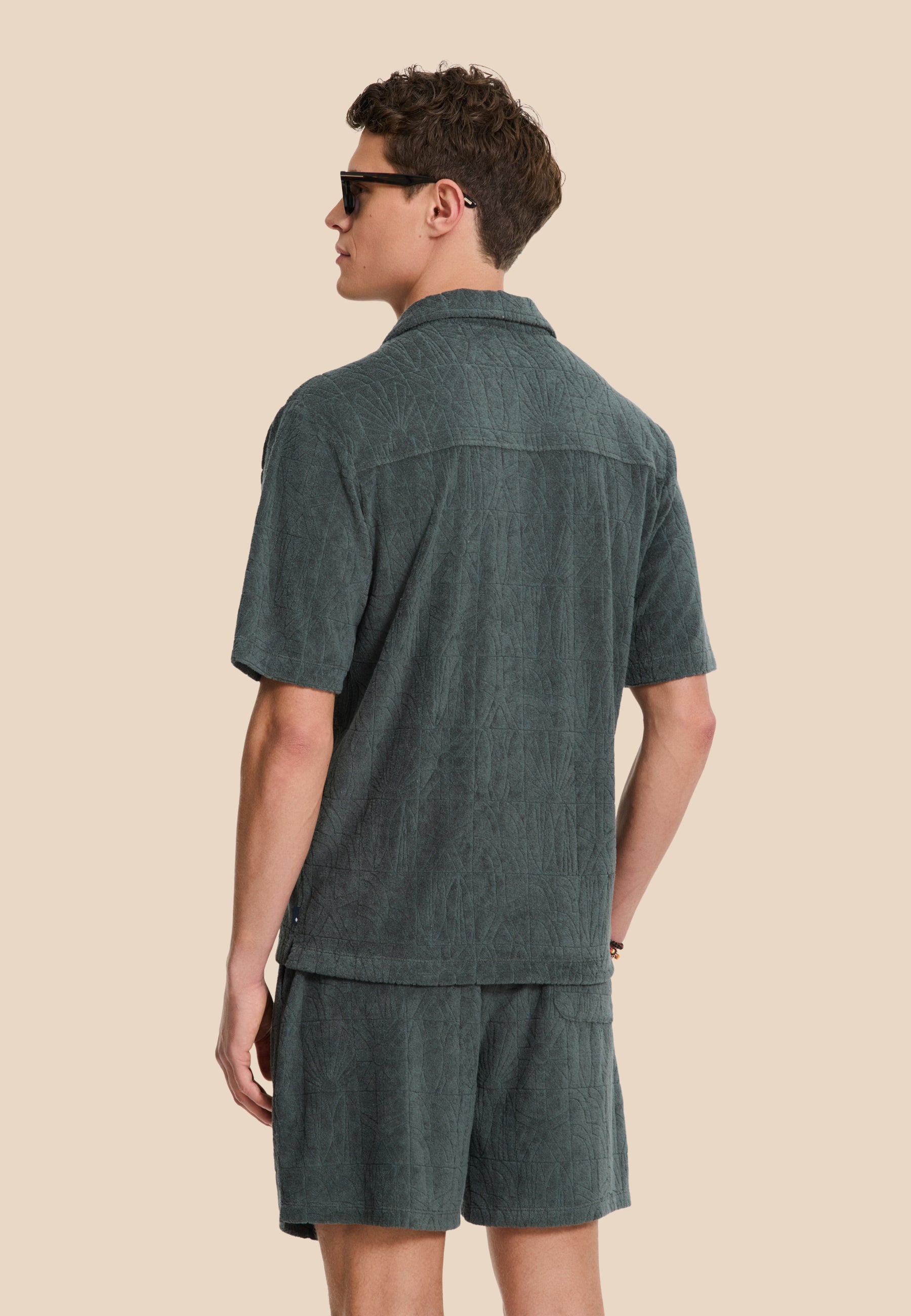 TED short sleeve shirt geo sun | green smokey