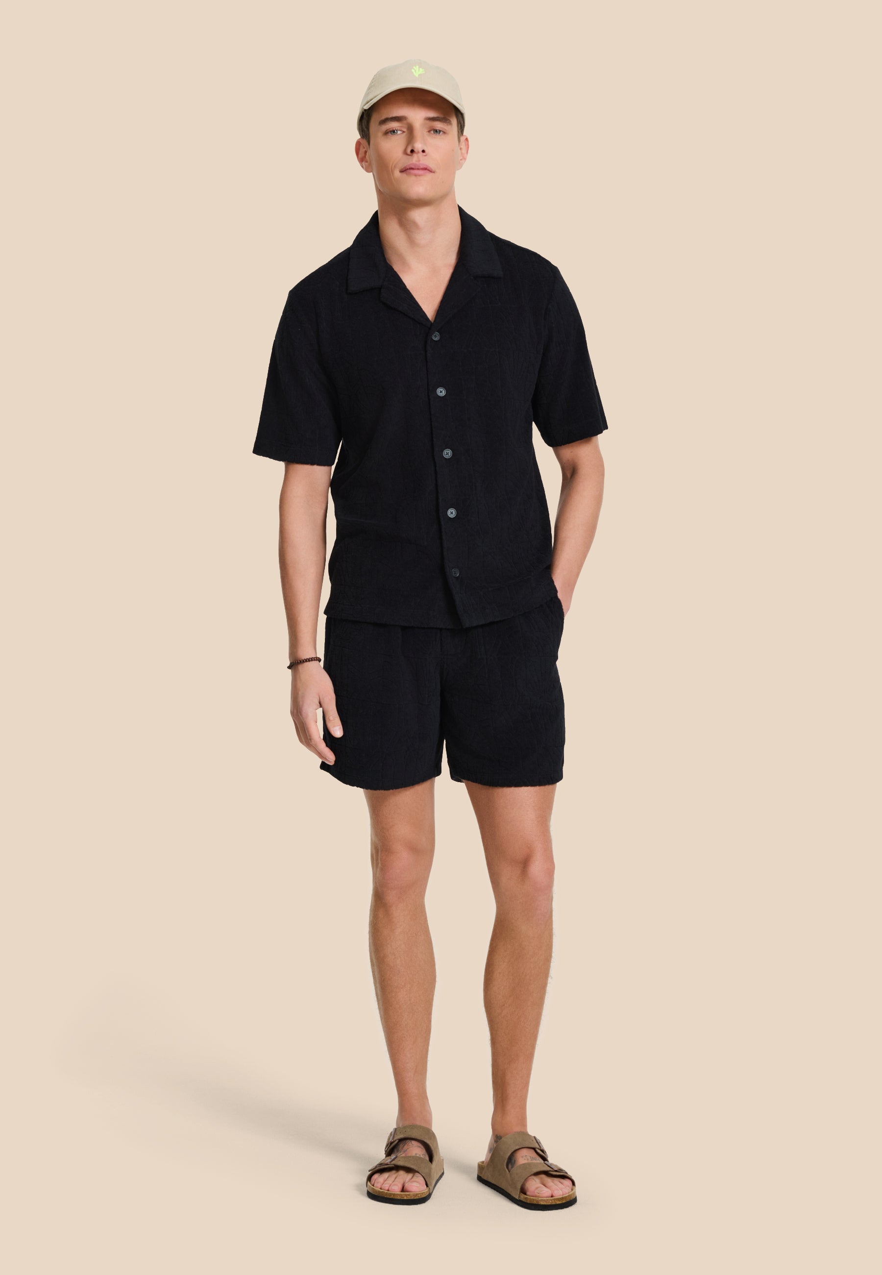 TONY toweling shorts geo sun