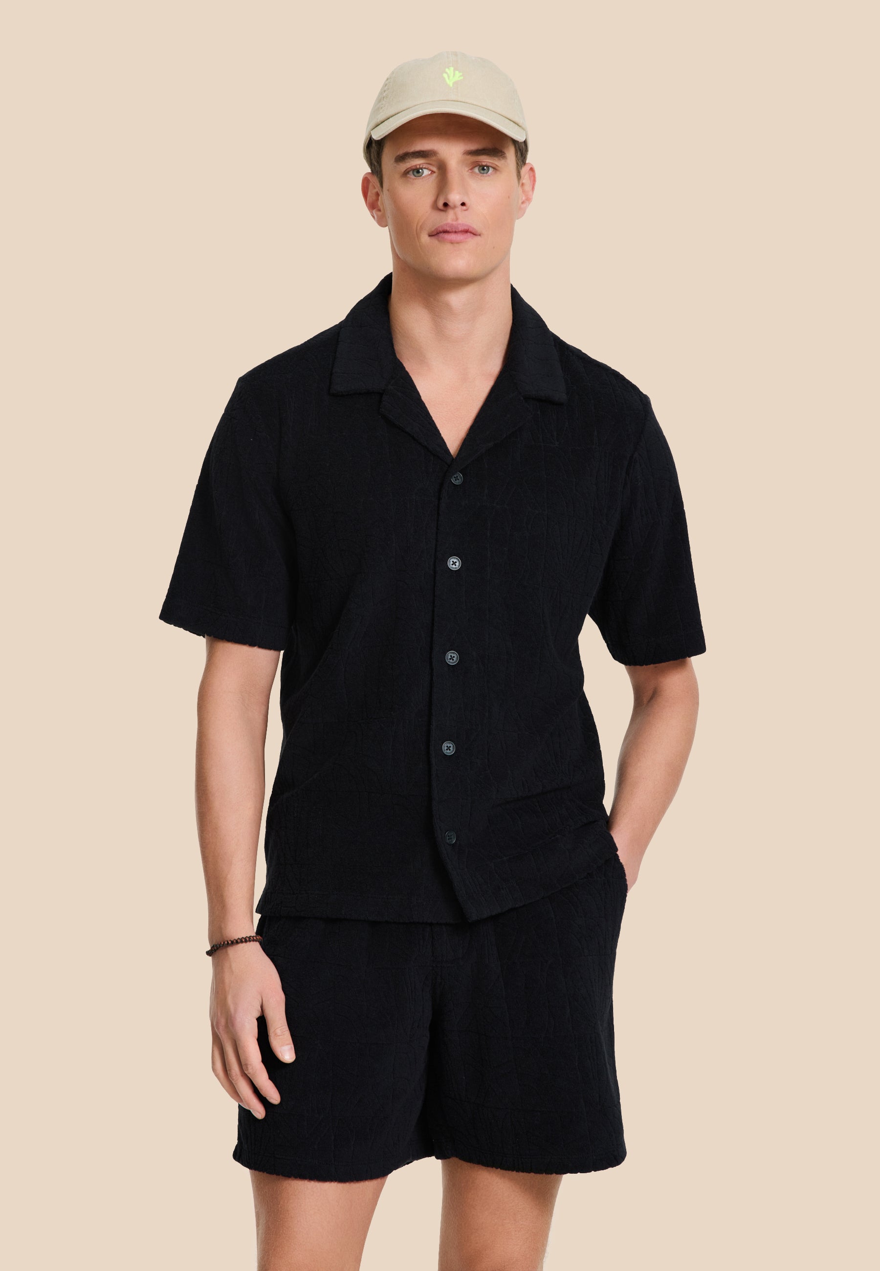 TONY toweling shorts geo sun