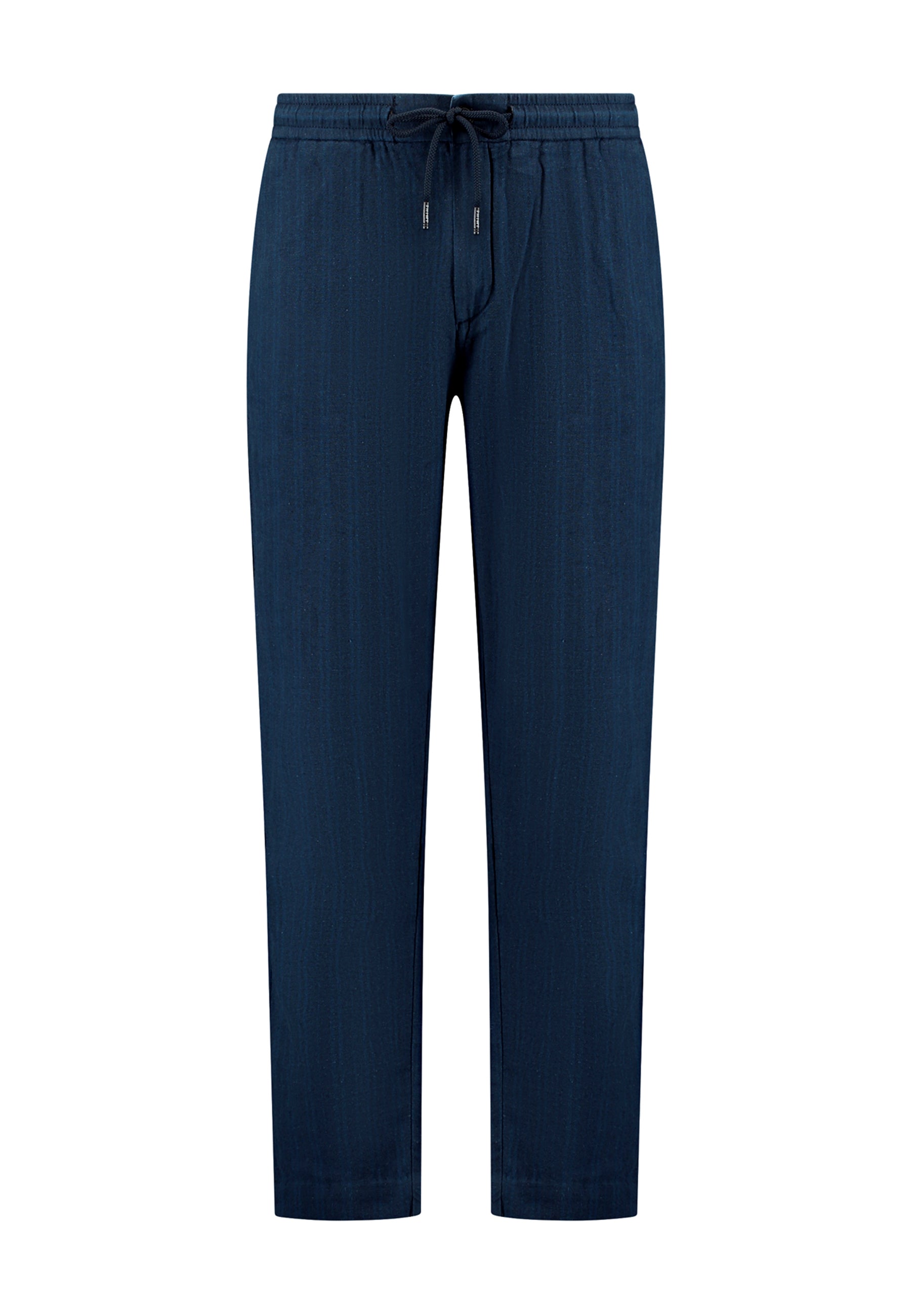 LENNY linen trousers yarn dye stripes | dark navy