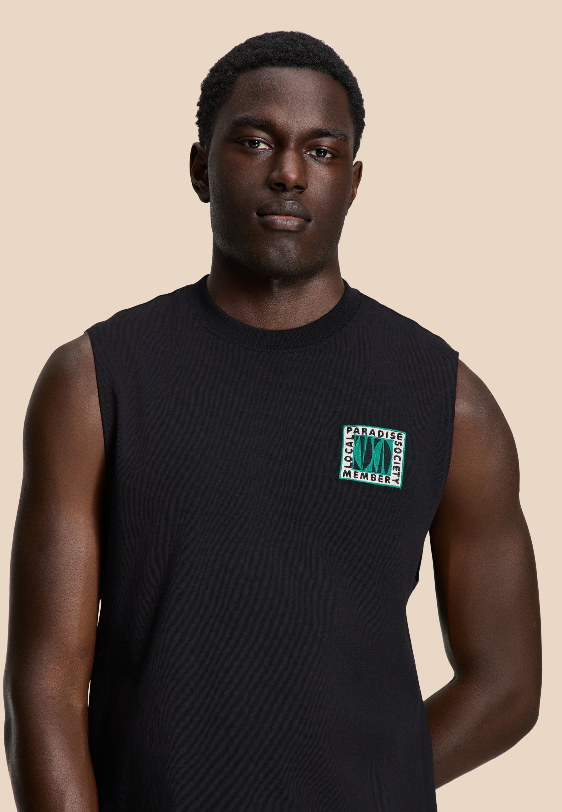 SEAN sleeveless t-shirt paradise block | black