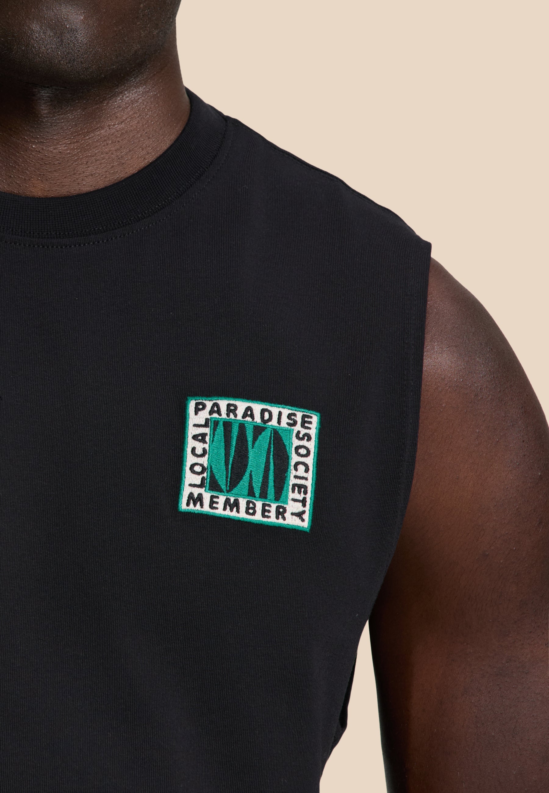 SEAN sleeveless t-shirt paradise block | black