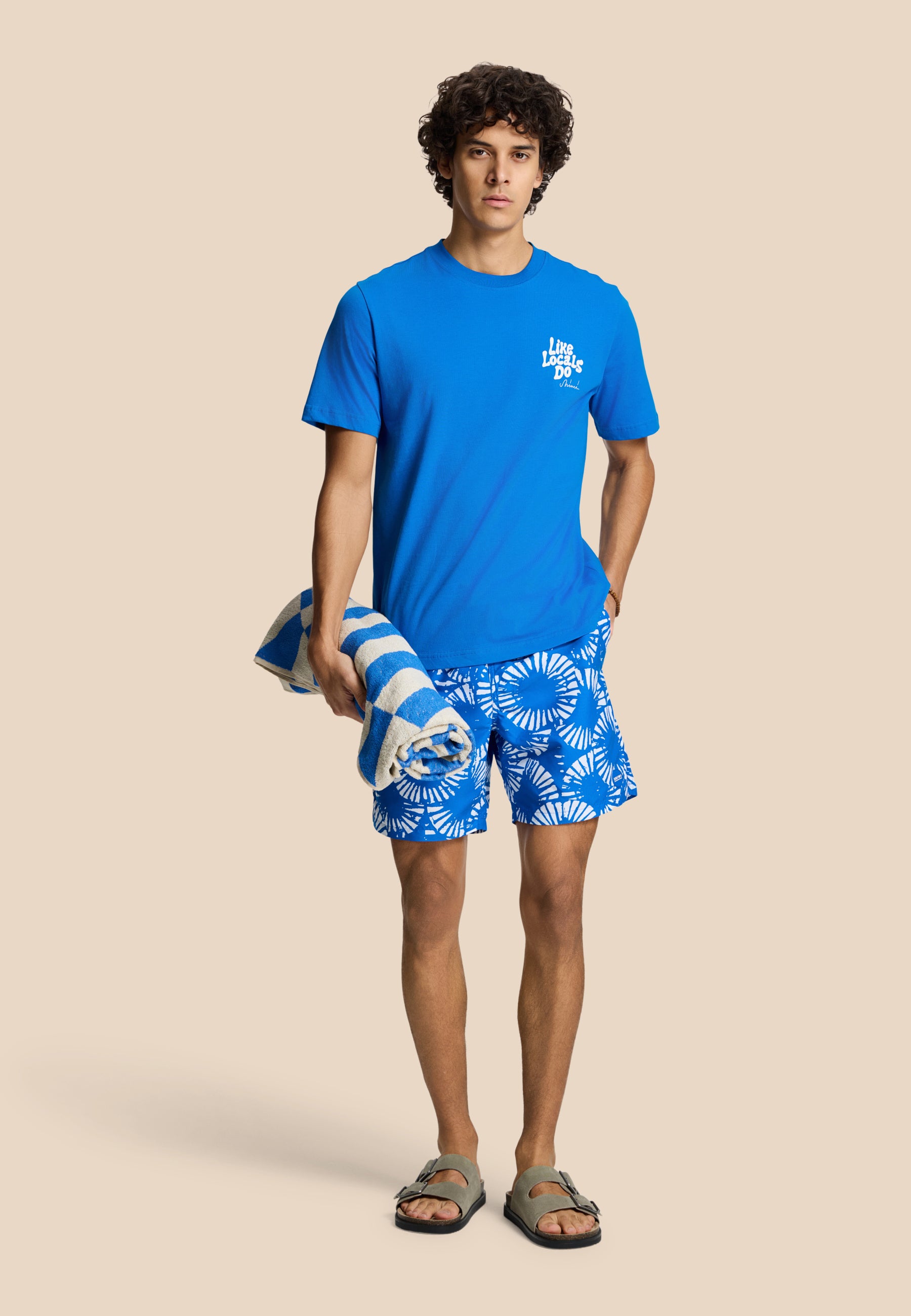 MIKE swim shorts ripple | blue kobalt