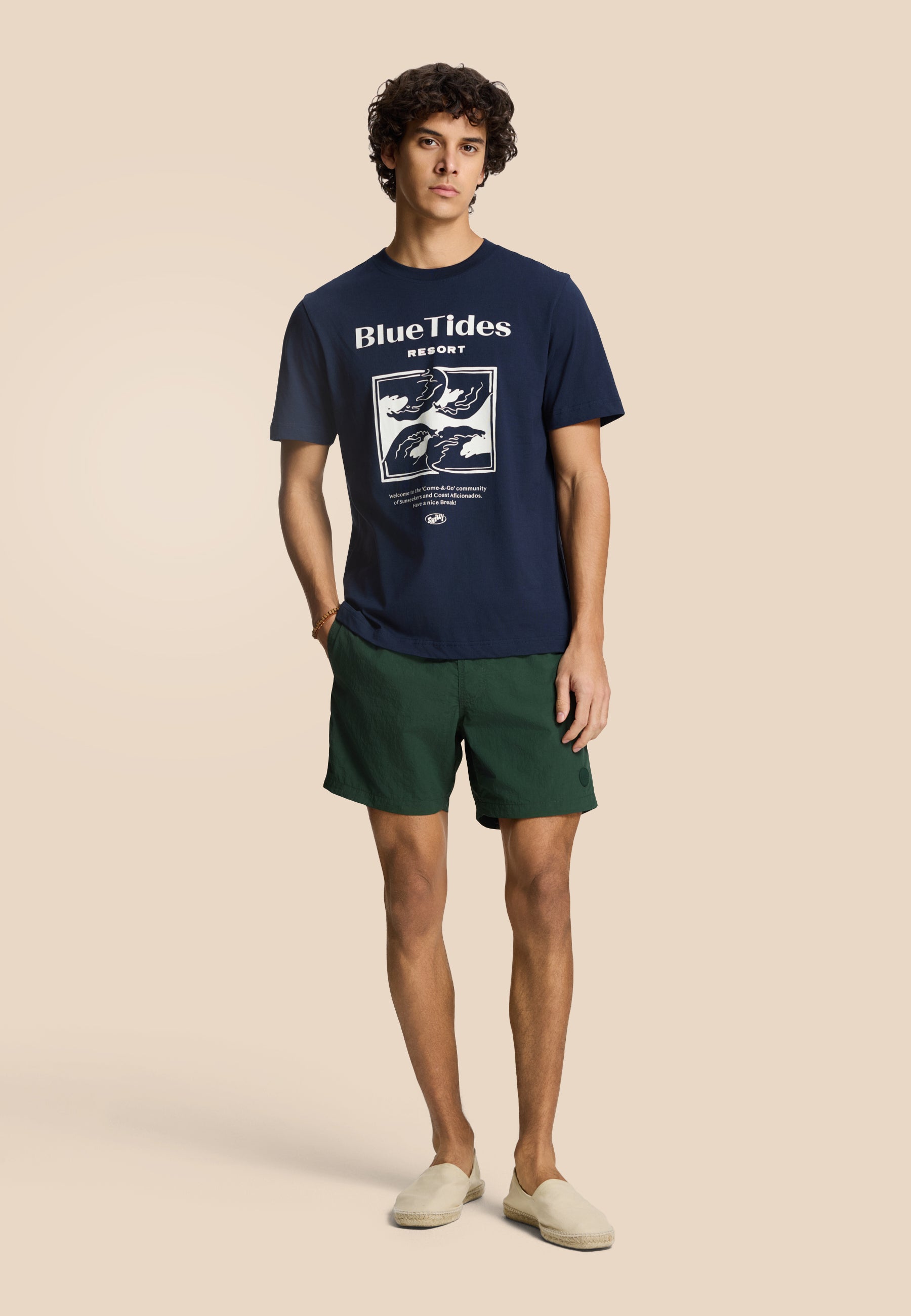LIAM regular t-shirt blue tides | dark navy