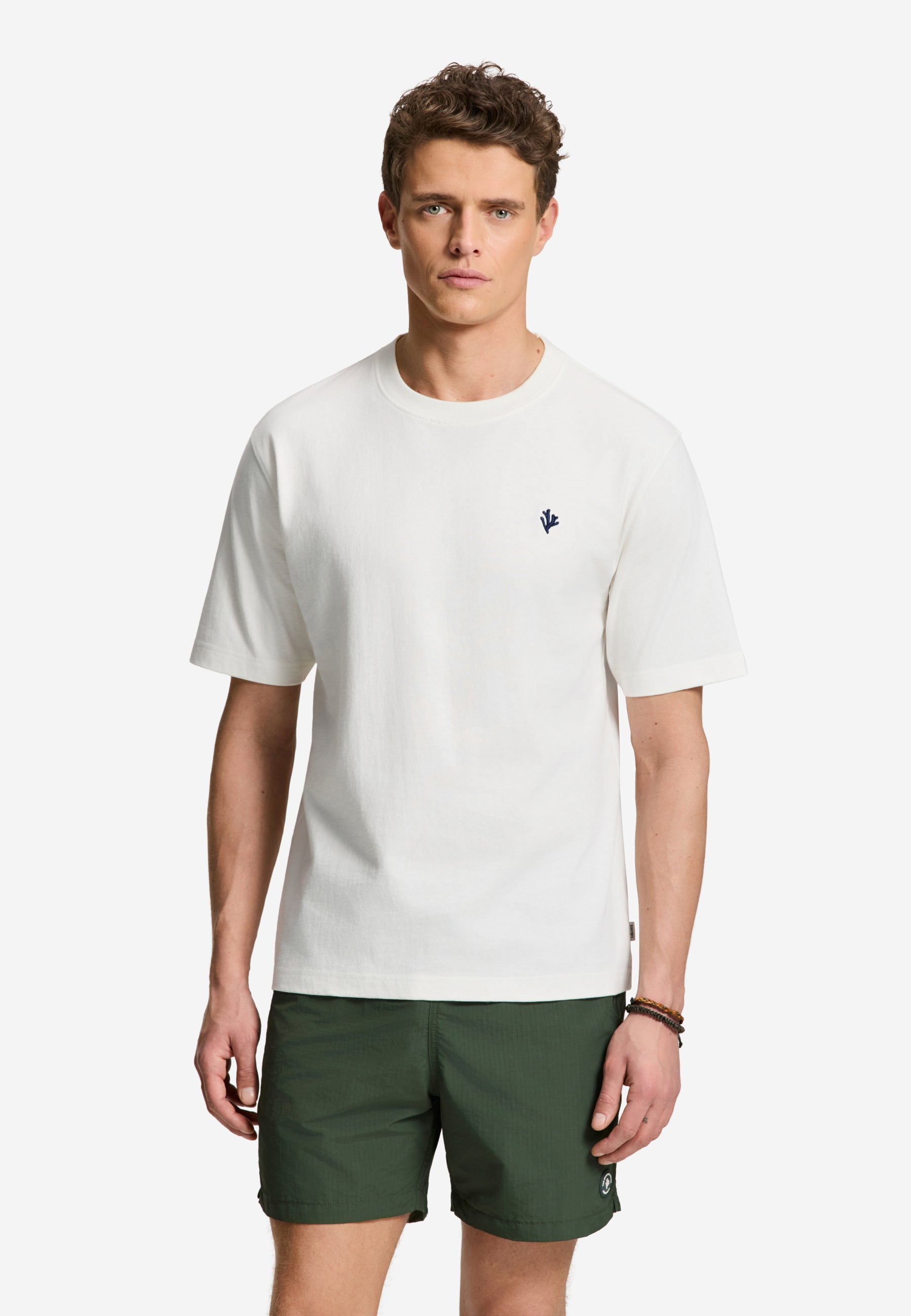 FINN relaxed t-shirt koraal logo | white