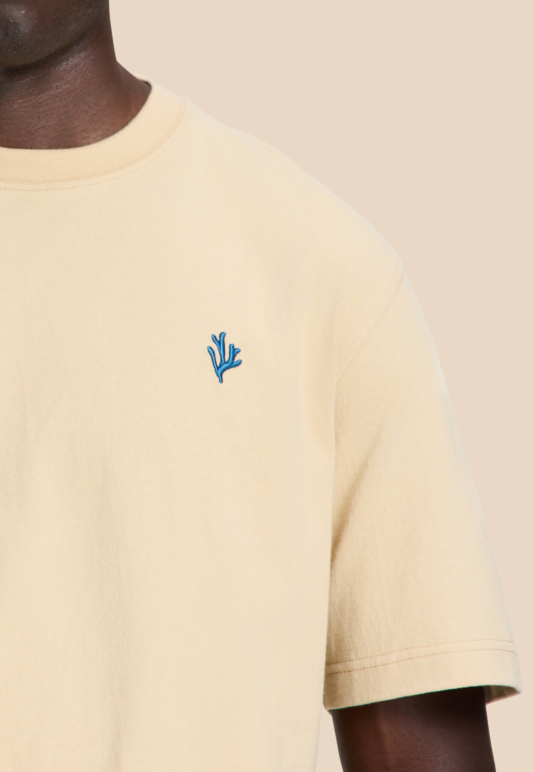 FINN relaxed t-shirt coral logo | beige sand
