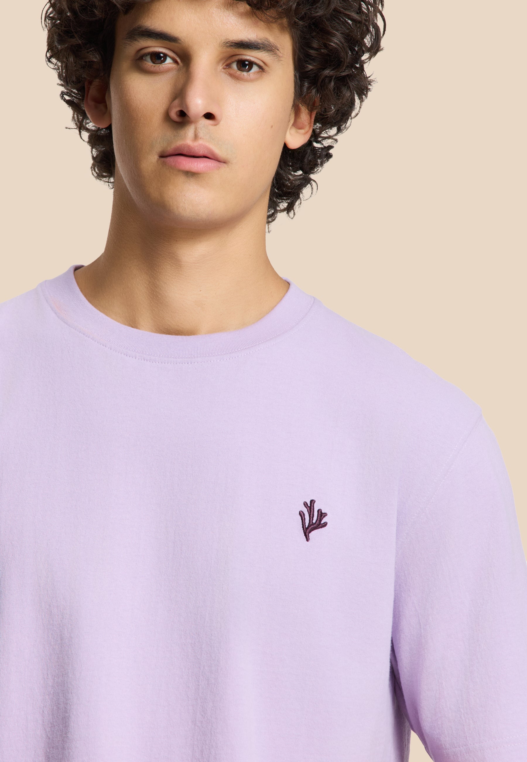 FINN relaxed t-shirt coral logo | purple rose