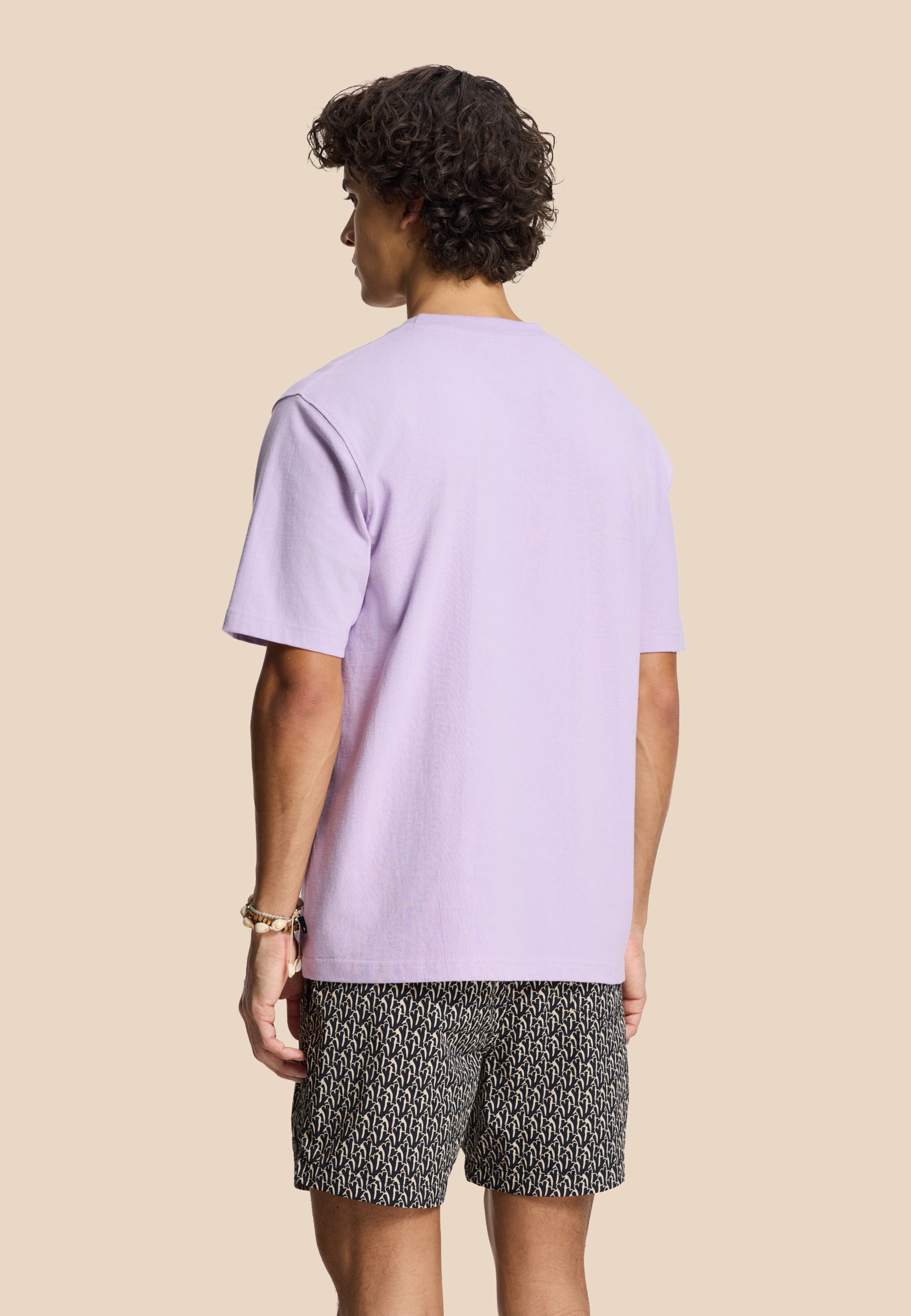 FINN relaxed t-shirt coral logo | purple rose