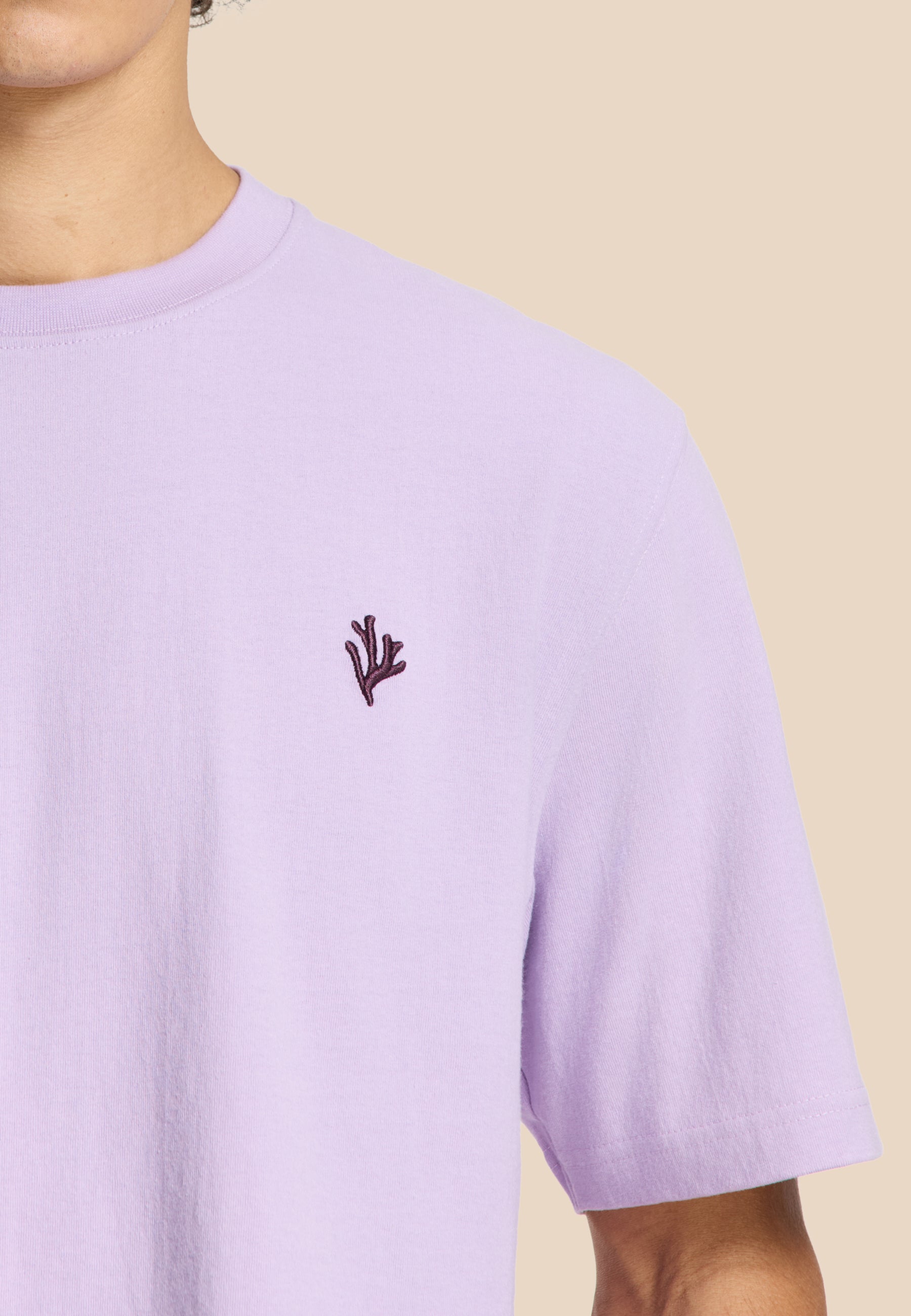 FINN relaxed t-shirt coral logo | purple rose