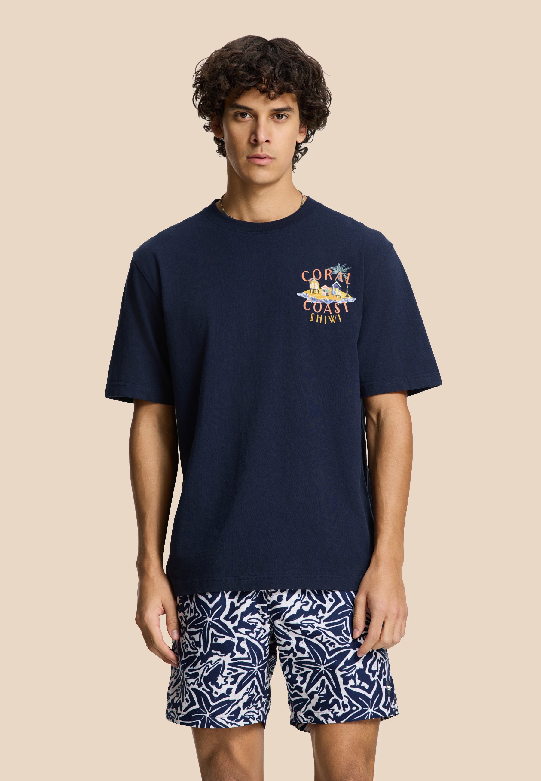 FINN relaxed t-shirt coral coast | dark navy