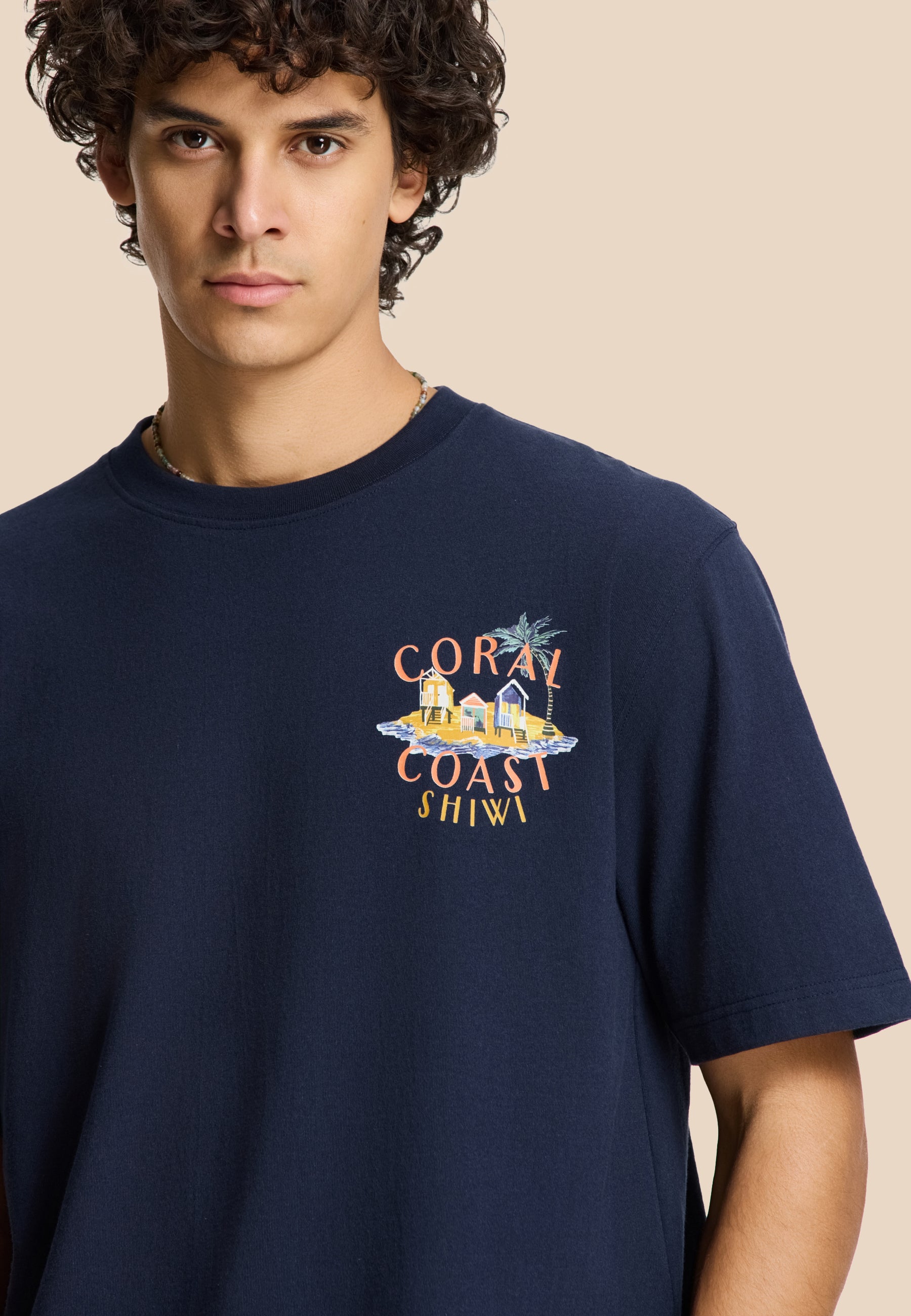 FINN relaxed t-shirt coral coast | dark navy