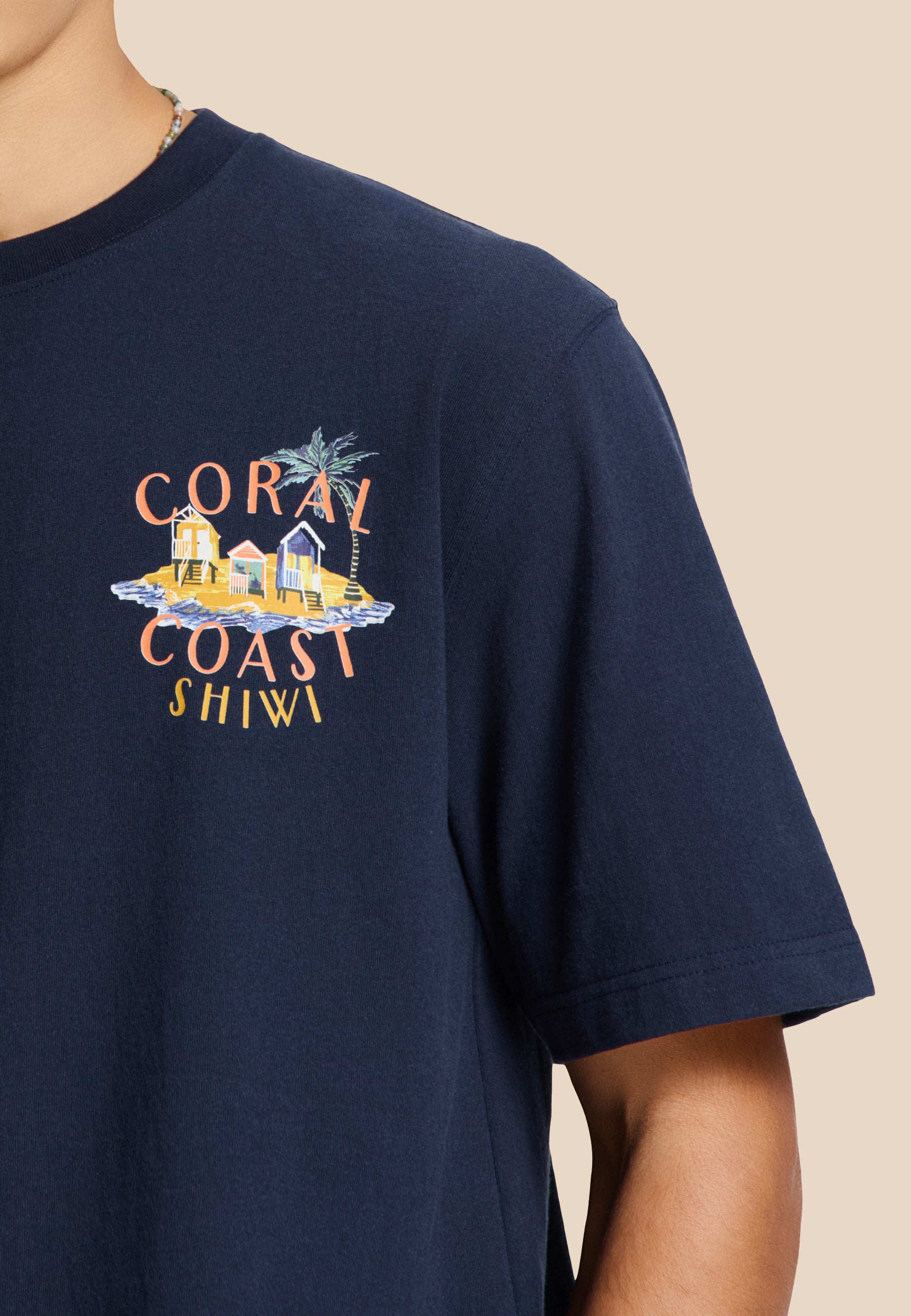 FINN relaxed t-shirt coral coast | dark navy