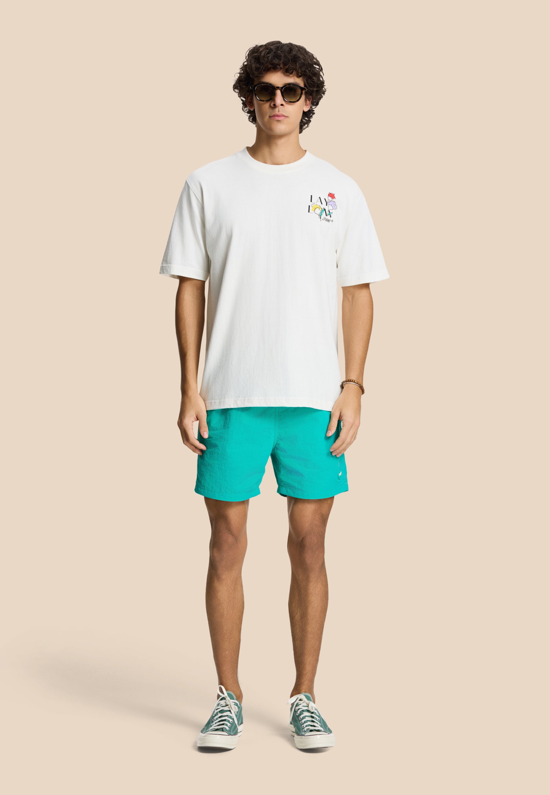 FINN relaxed t-shirt sketched flowers | white