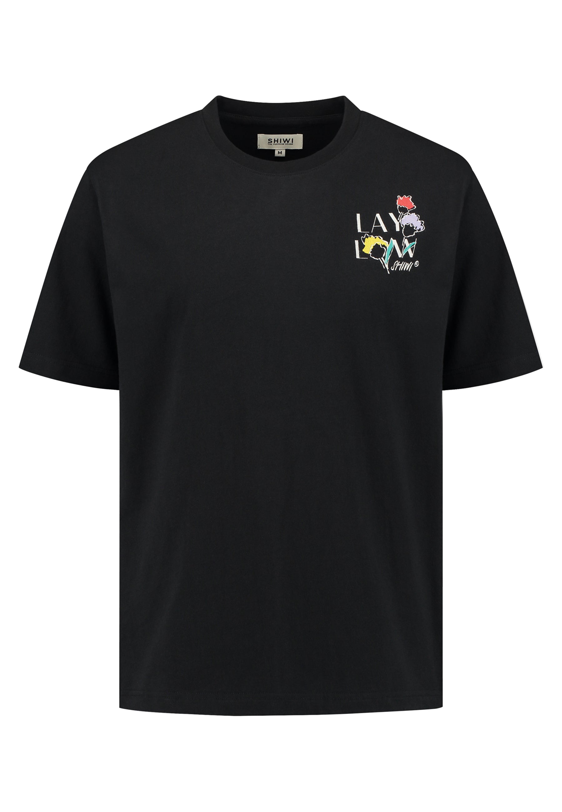 FINN relaxed t-shirt sketched flowers | black