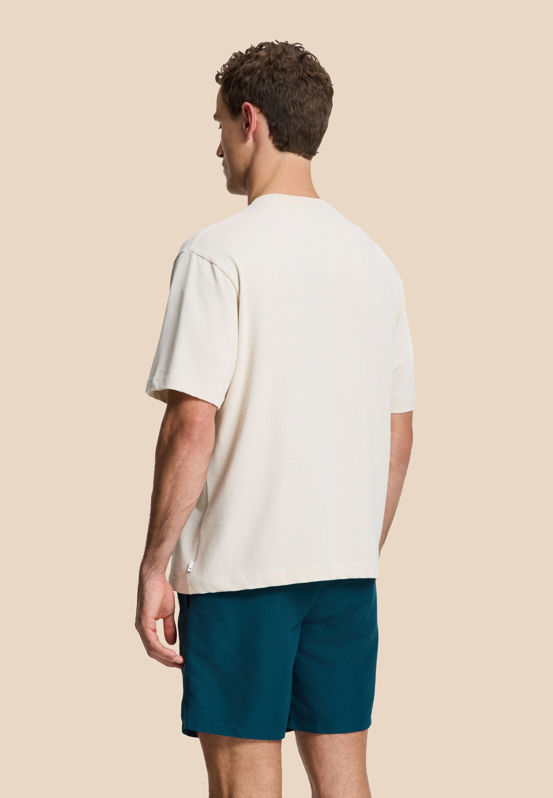 JAY oversized t-shirt flower block | beige