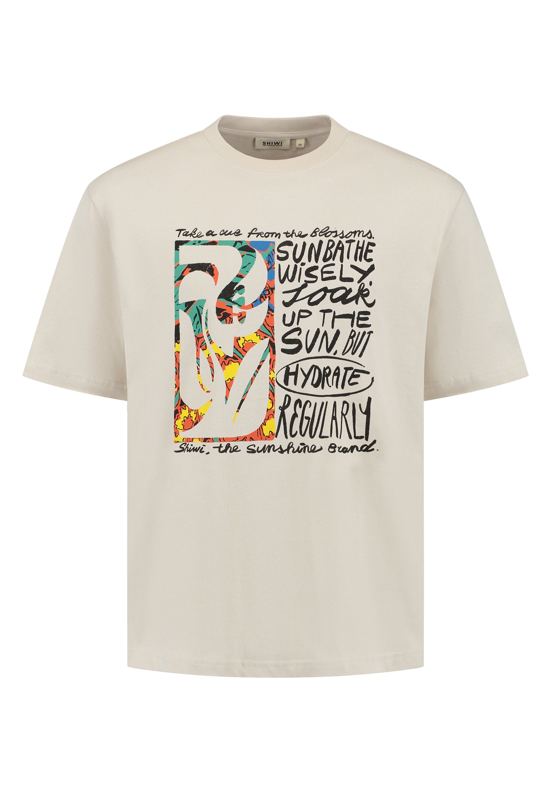 JAY oversized t-shirt flower block | beige