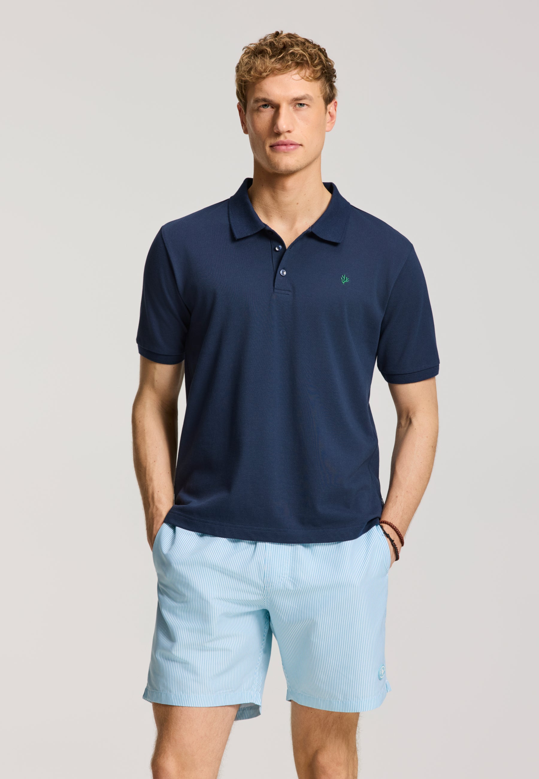 JUSTIN regular polo solid | blue dark navy