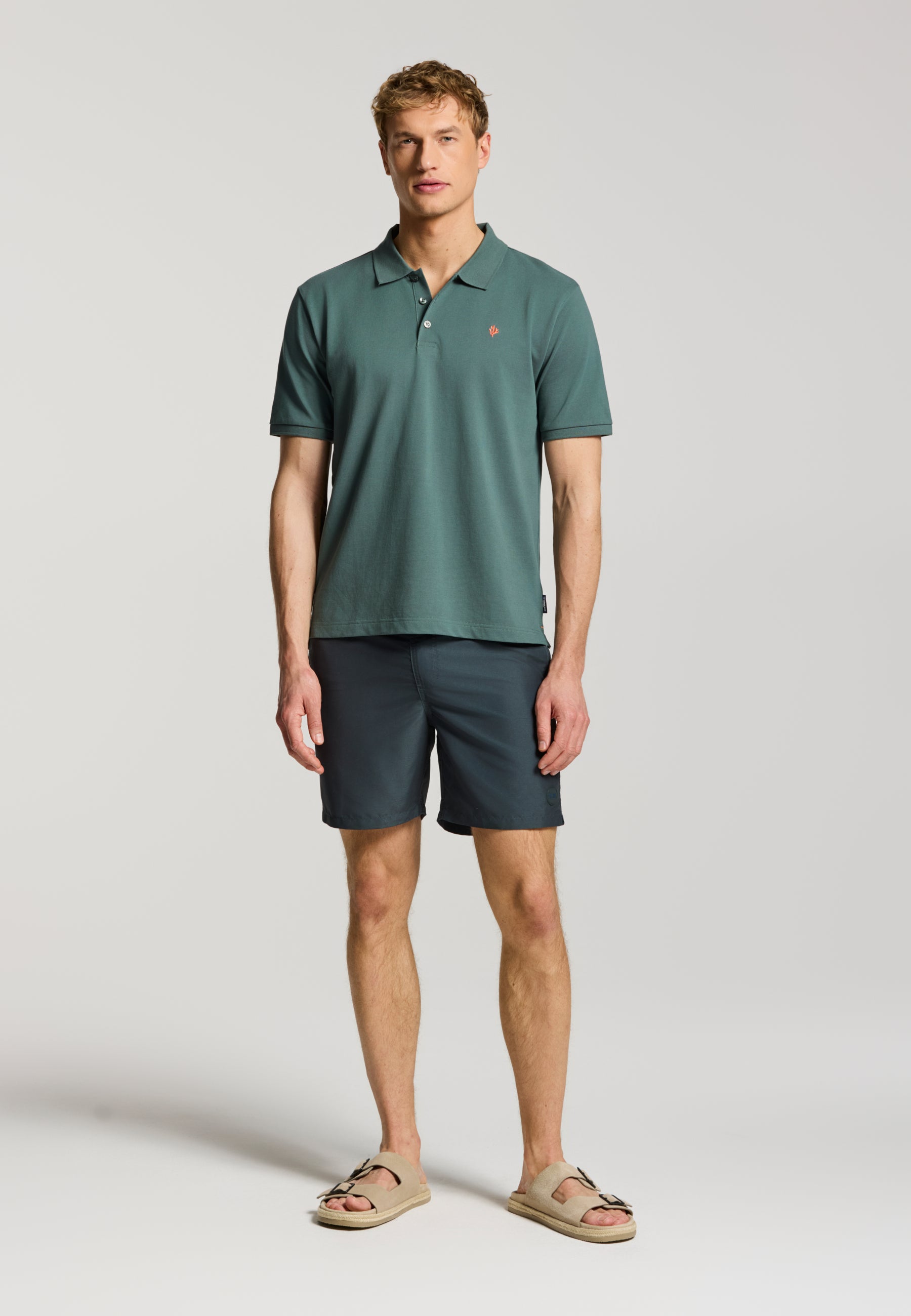 JUSTIN regular polo solid | green smokey