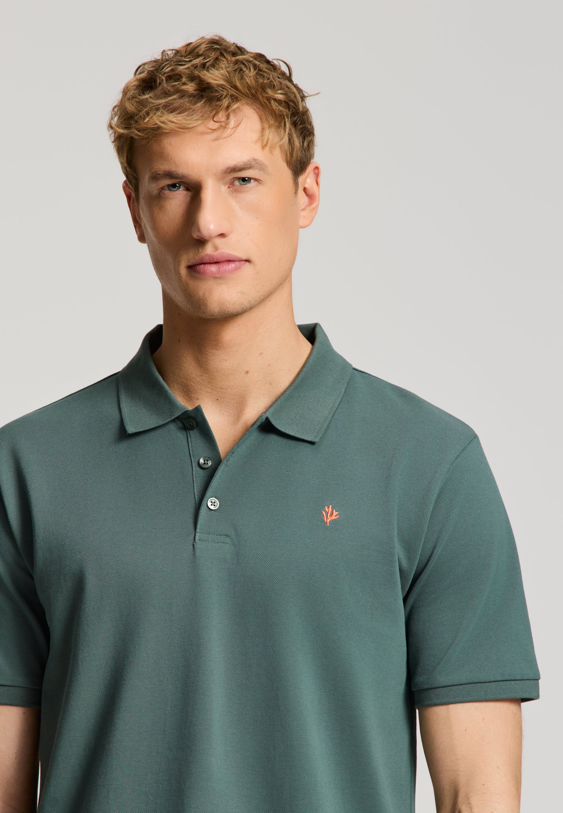 JUSTIN regular polo solid | green smokey