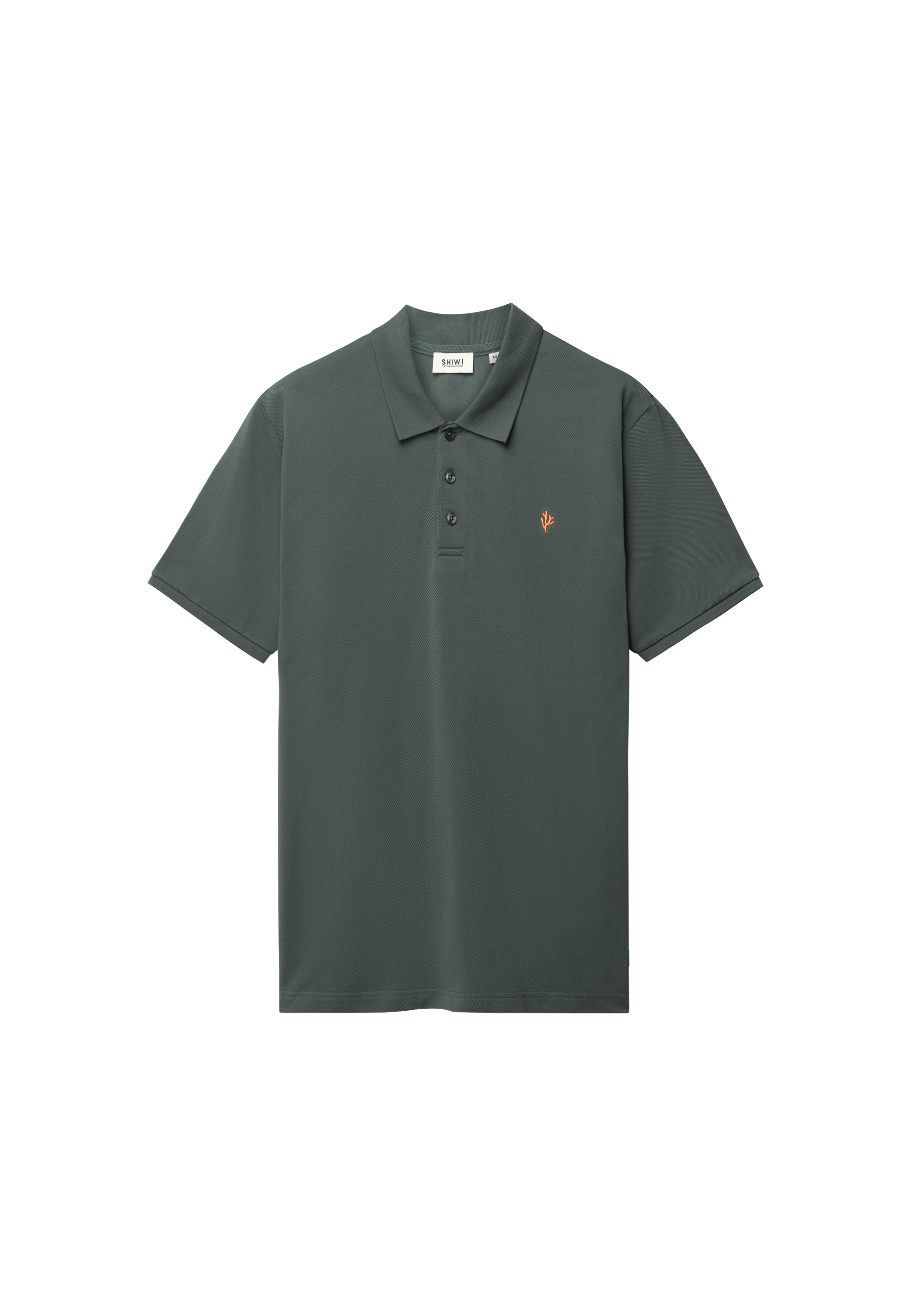 JUSTIN regular polo solid | green smokey