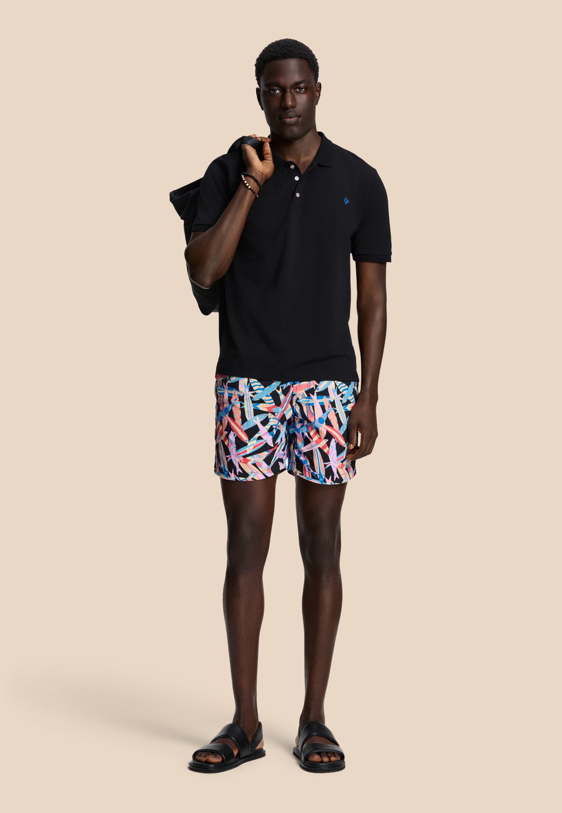 JUSTIN regular polo solid | black