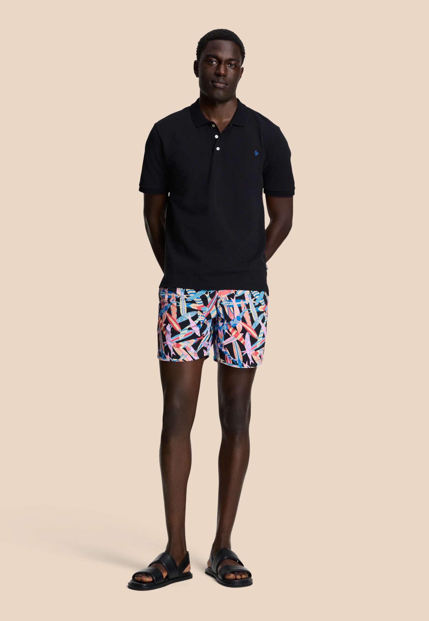 JUSTIN regular polo solid | black