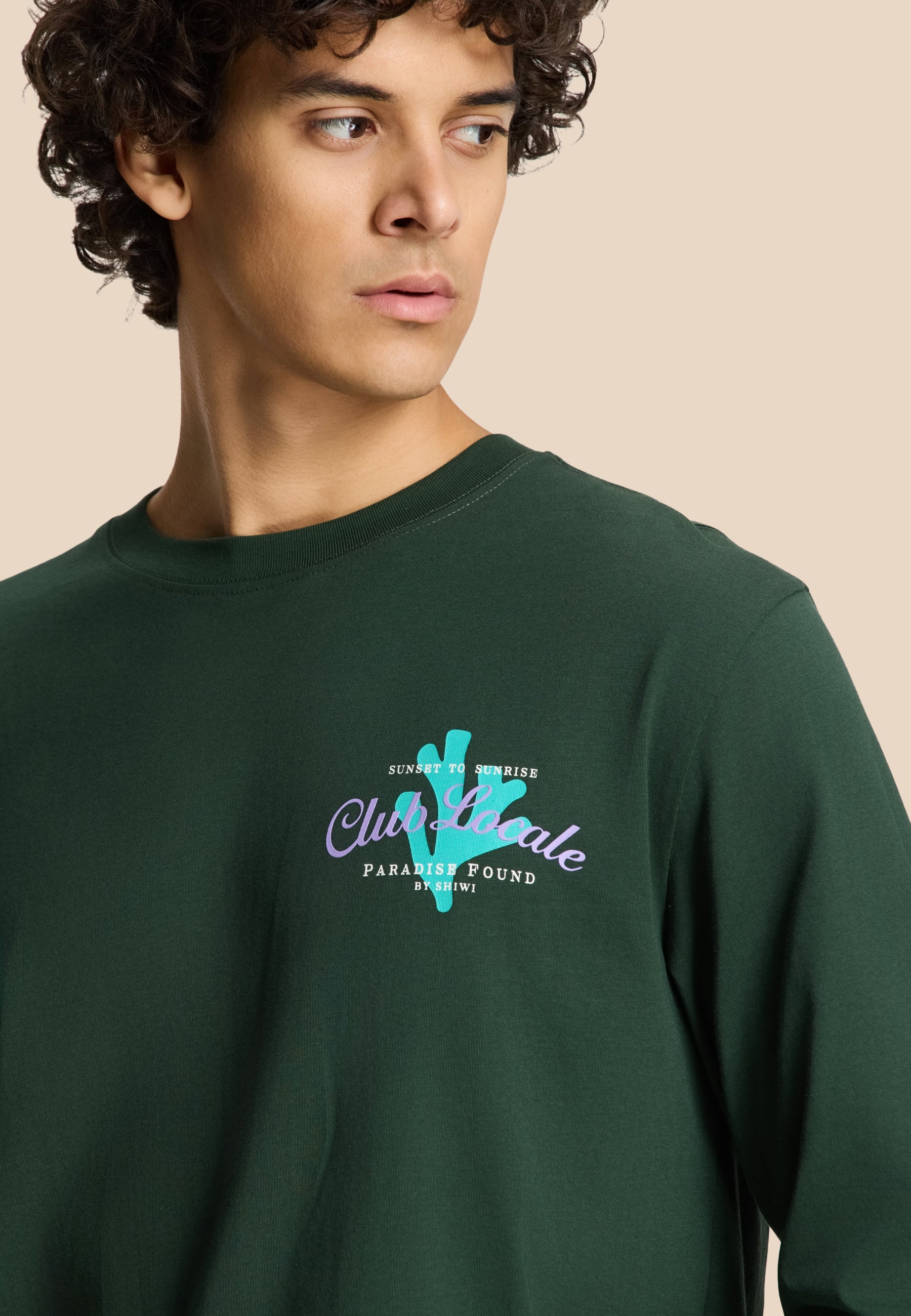 JUDE regular longsleeve paradise | green leaf