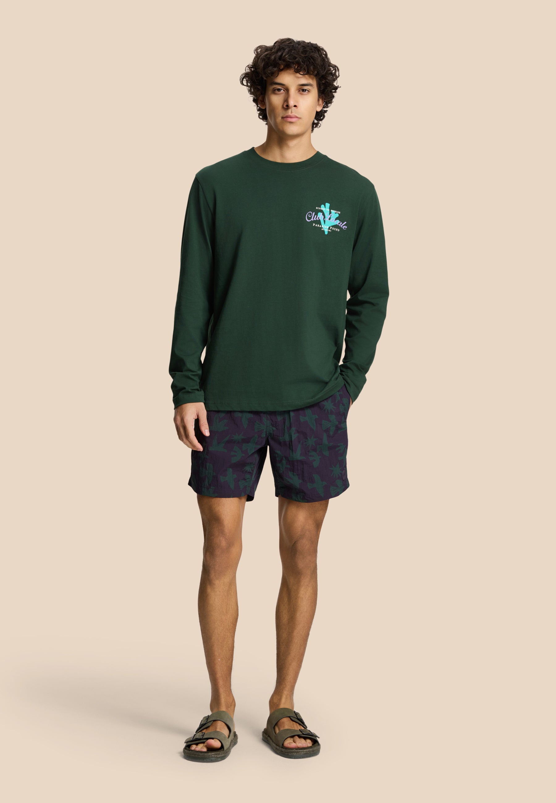 JUDE regular longsleeve paradise | green leaf