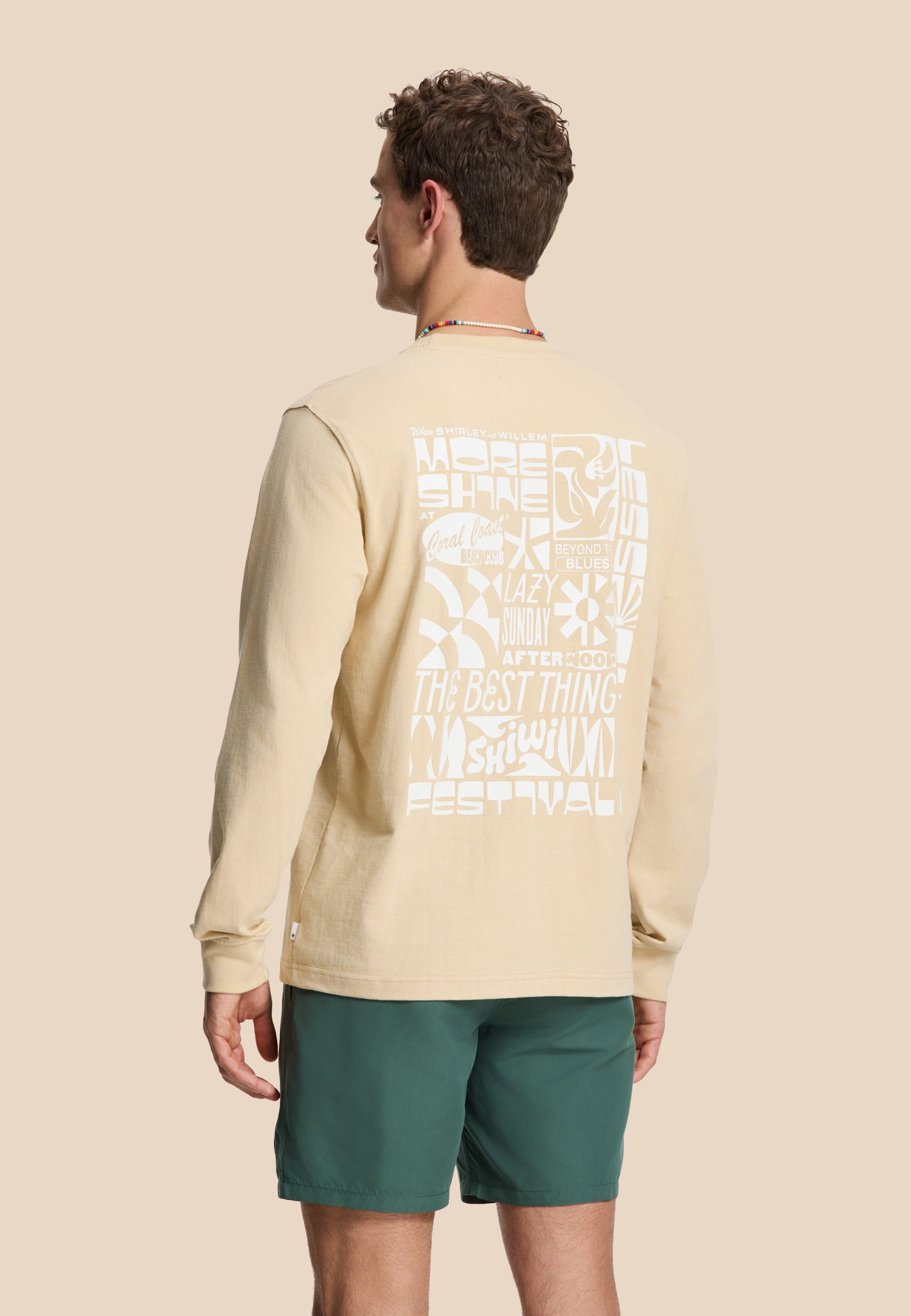 NOAH relaxed longsleeve paradise block | beige sand