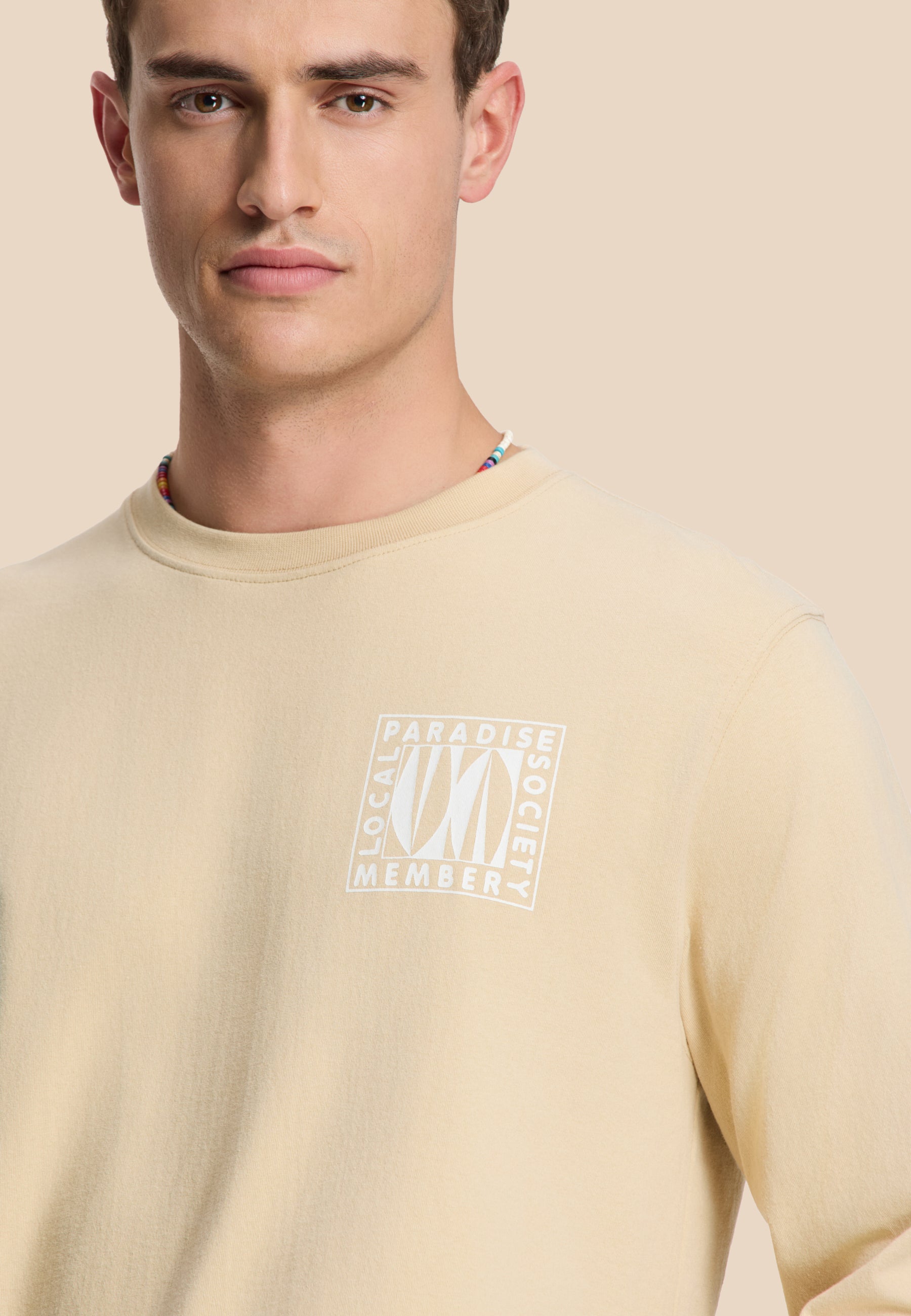 NOAH relaxed longsleeve paradise block | beige sand