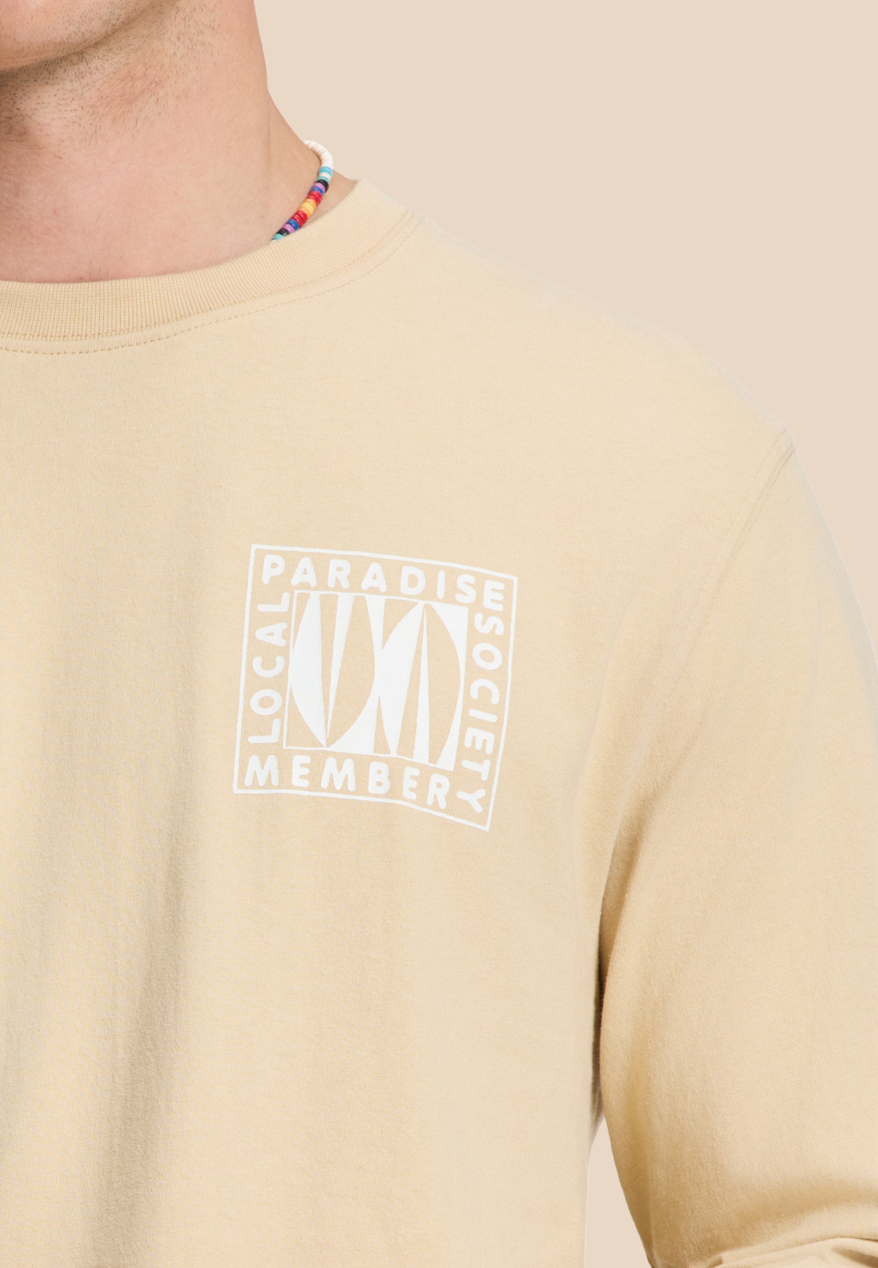 NOAH relaxed longsleeve paradise block | beige sand