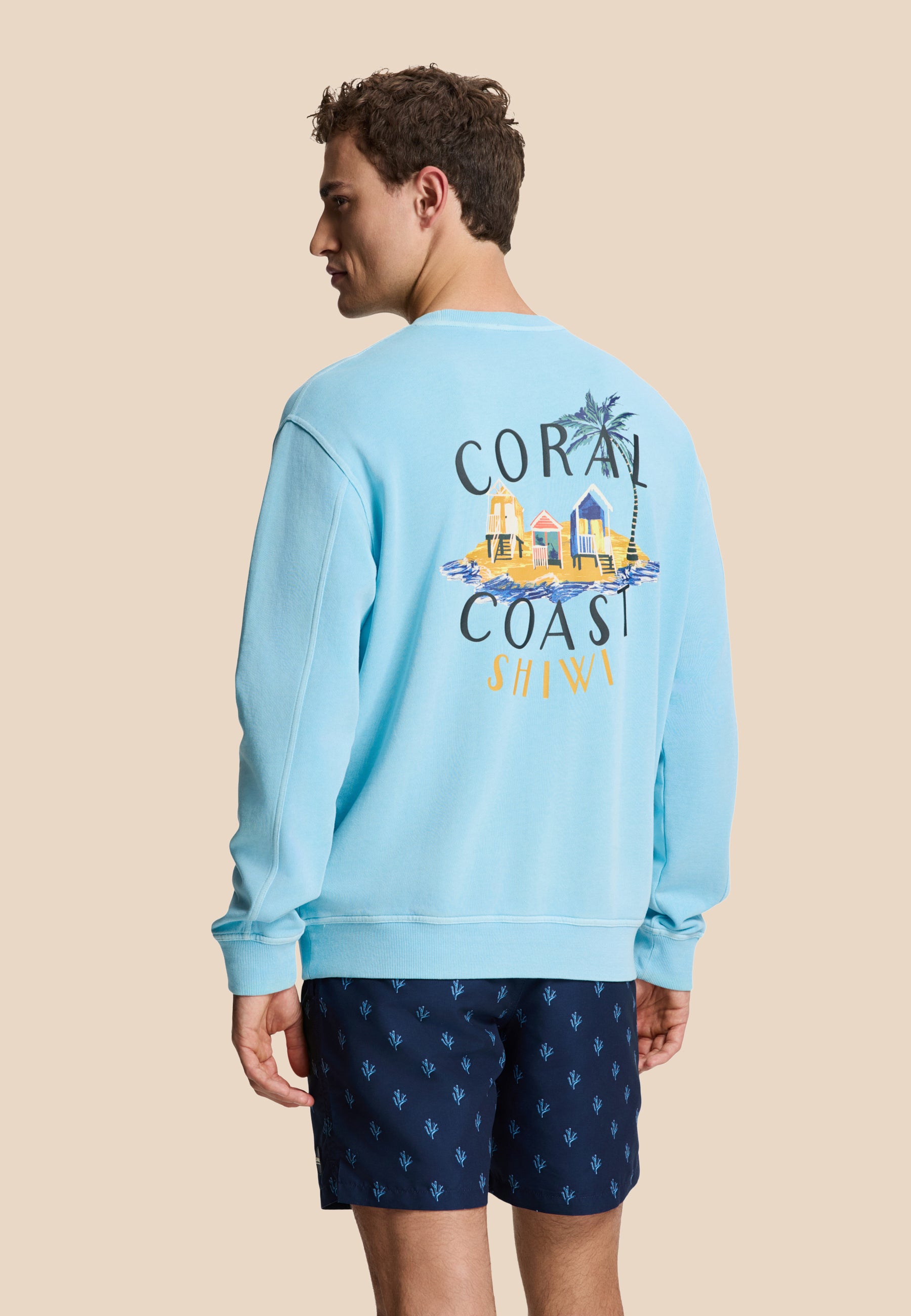 KYLE relaxed fit sweat sketched island | blue sky