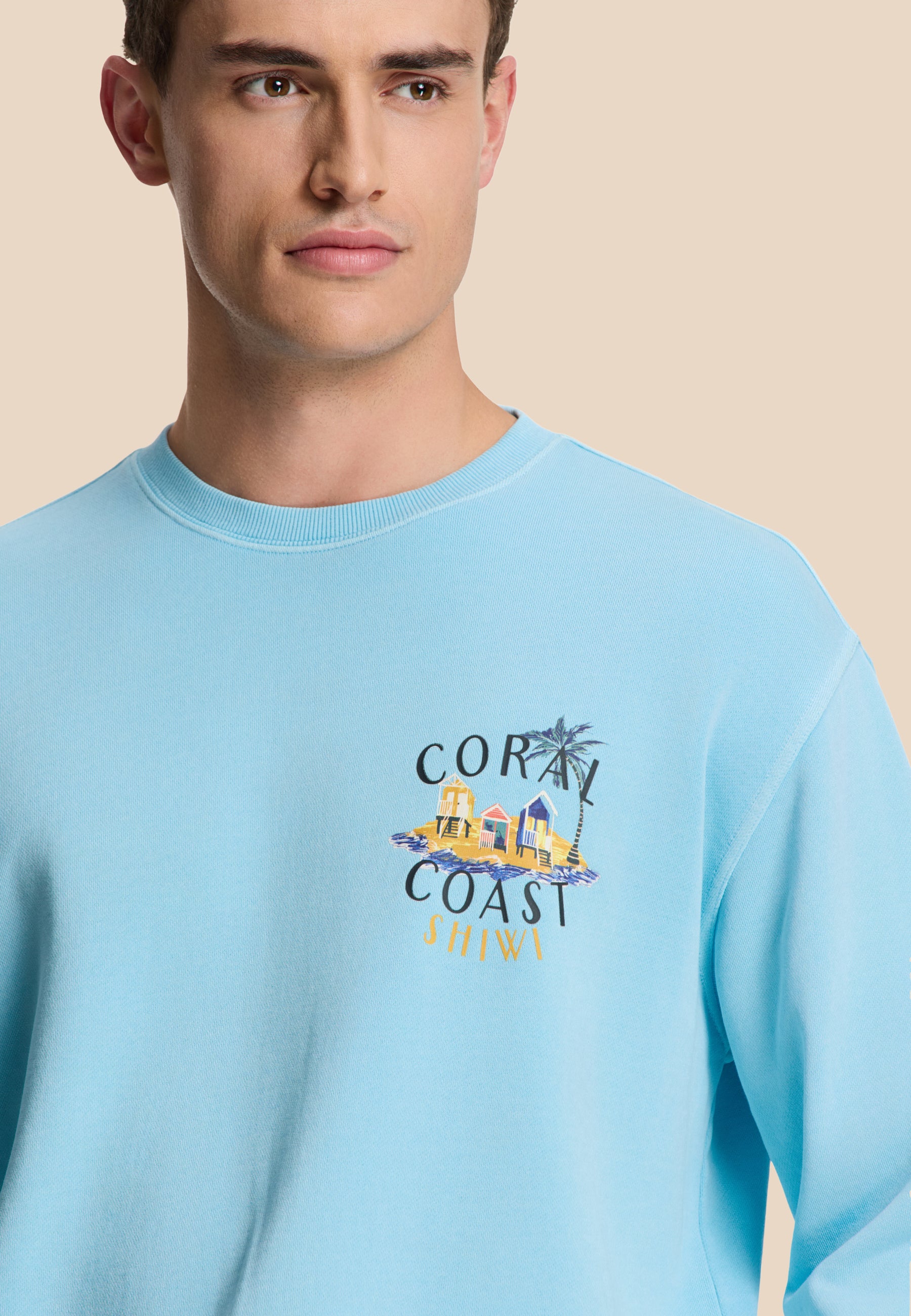 KYLE relaxed fit sweat sketched island | blue sky