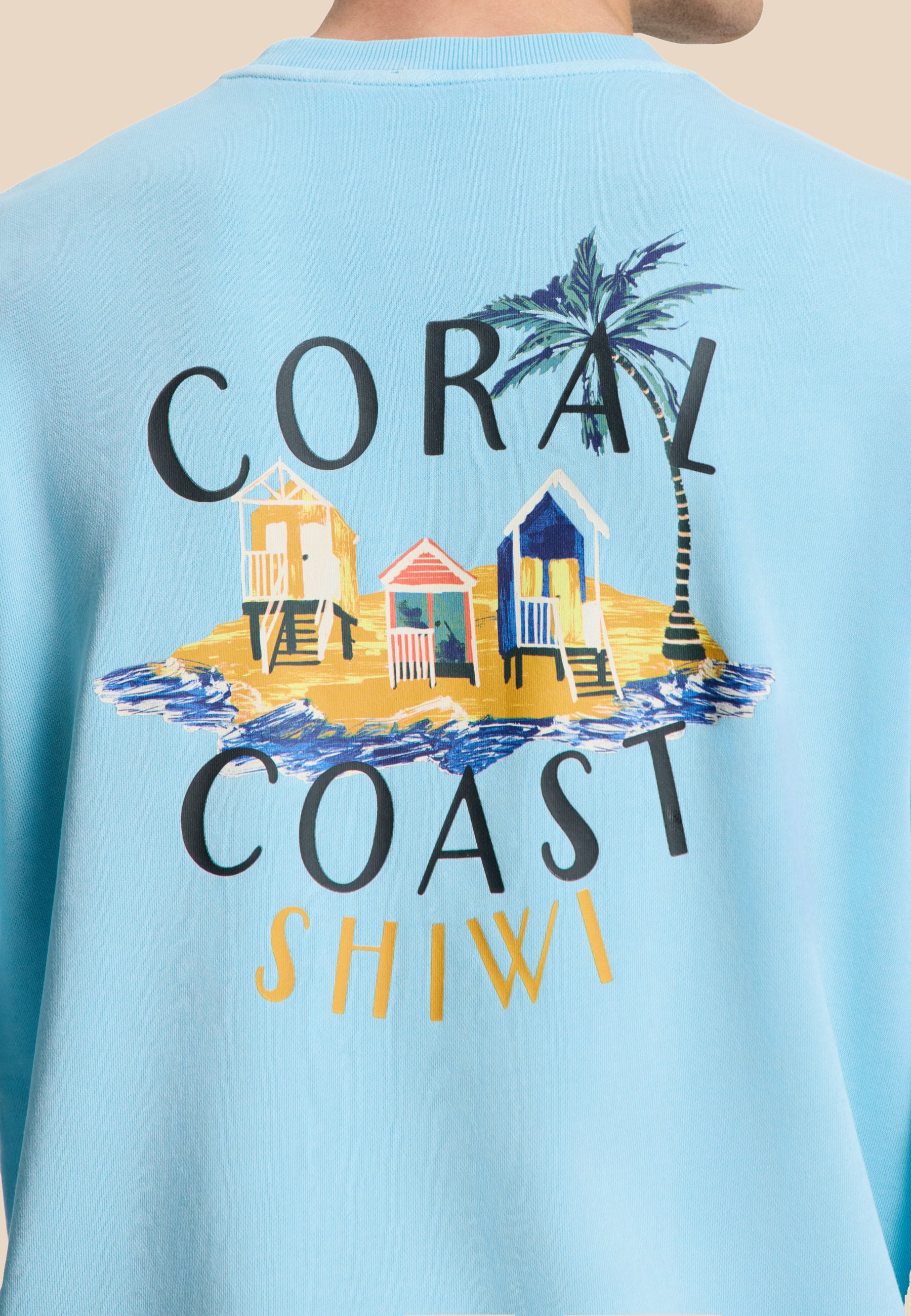 KYLE relaxed fit sweat sketched island | blue sky