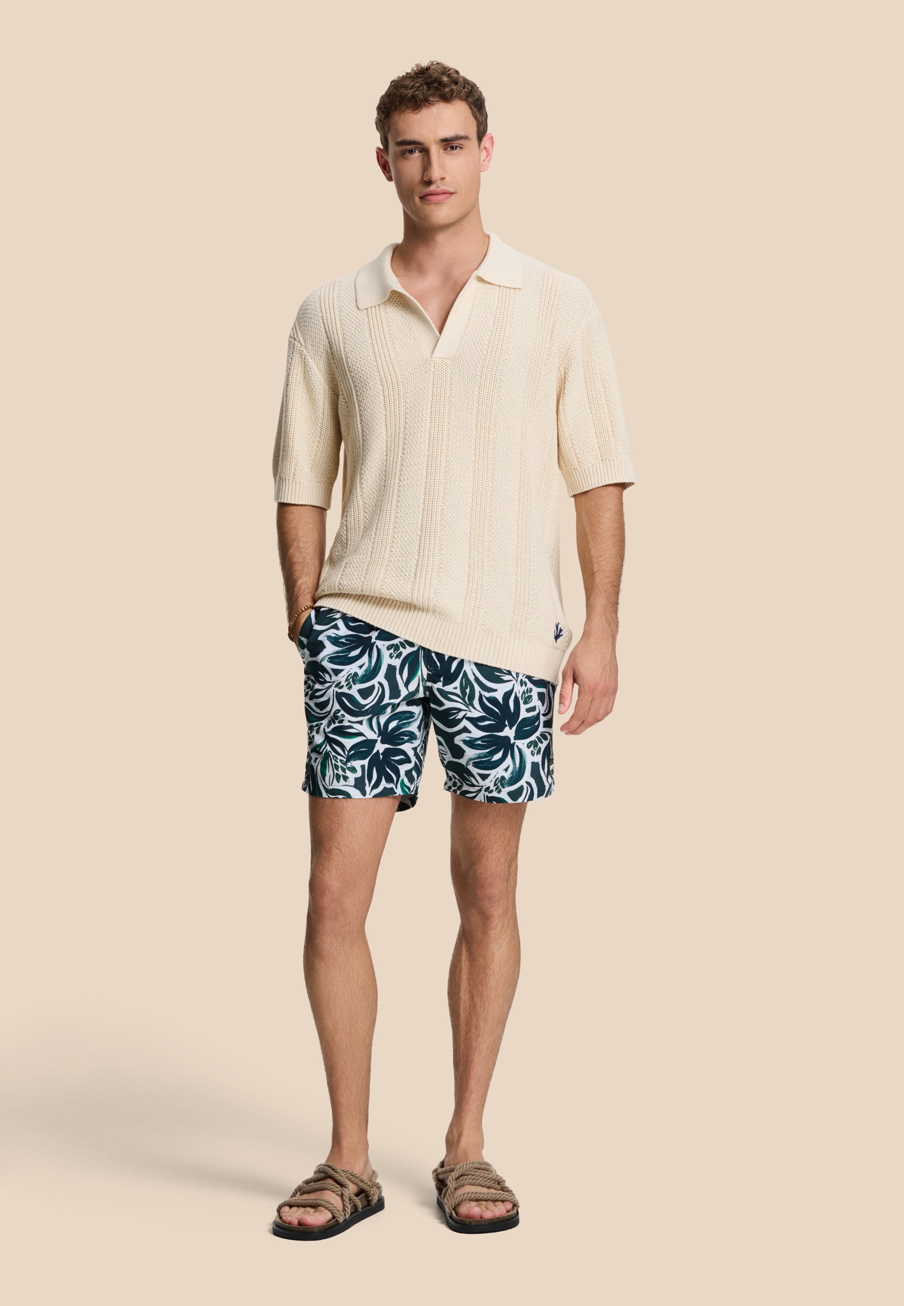 PITT knitted polo solid | beige