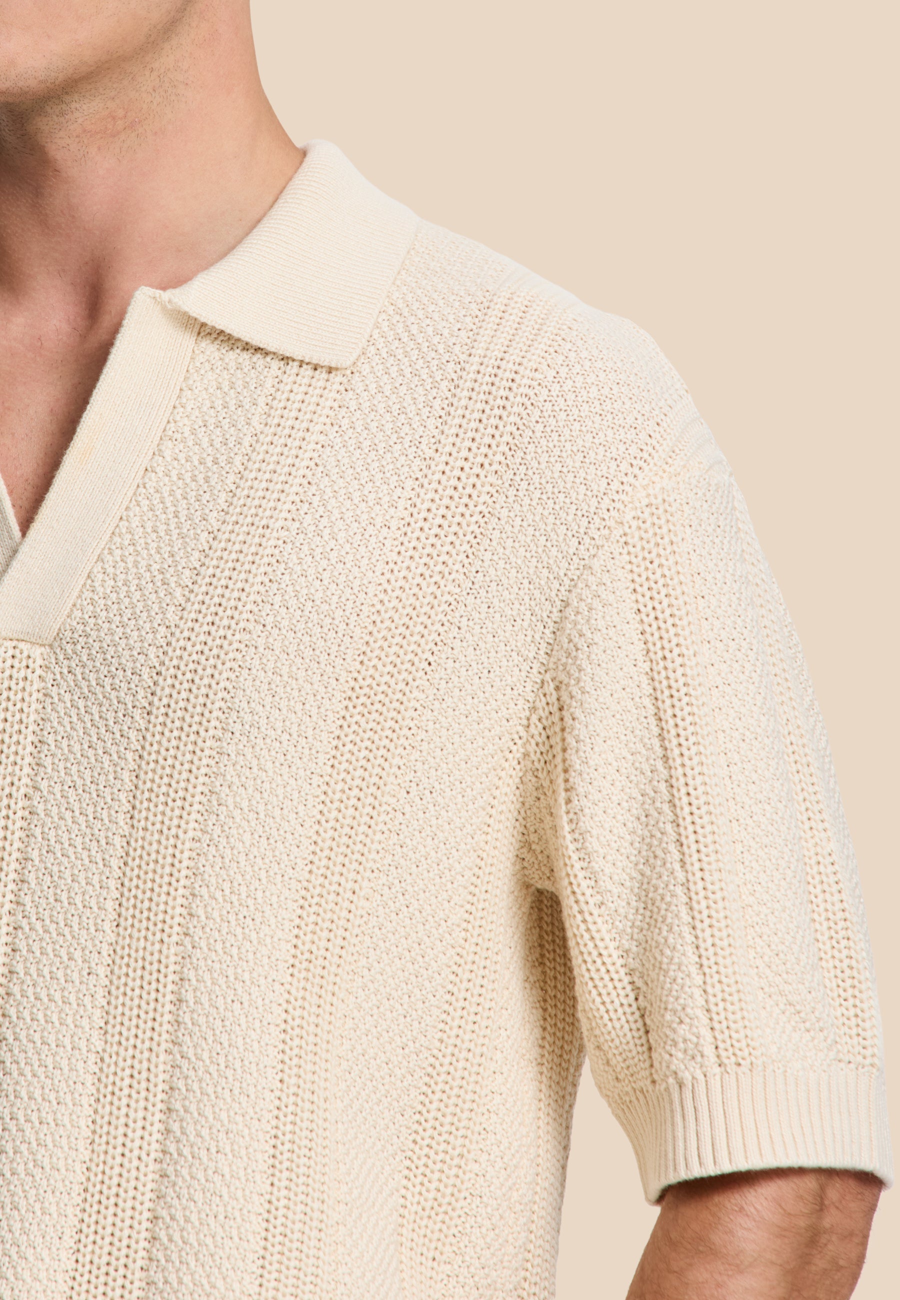 PITT knitted polo solid | beige