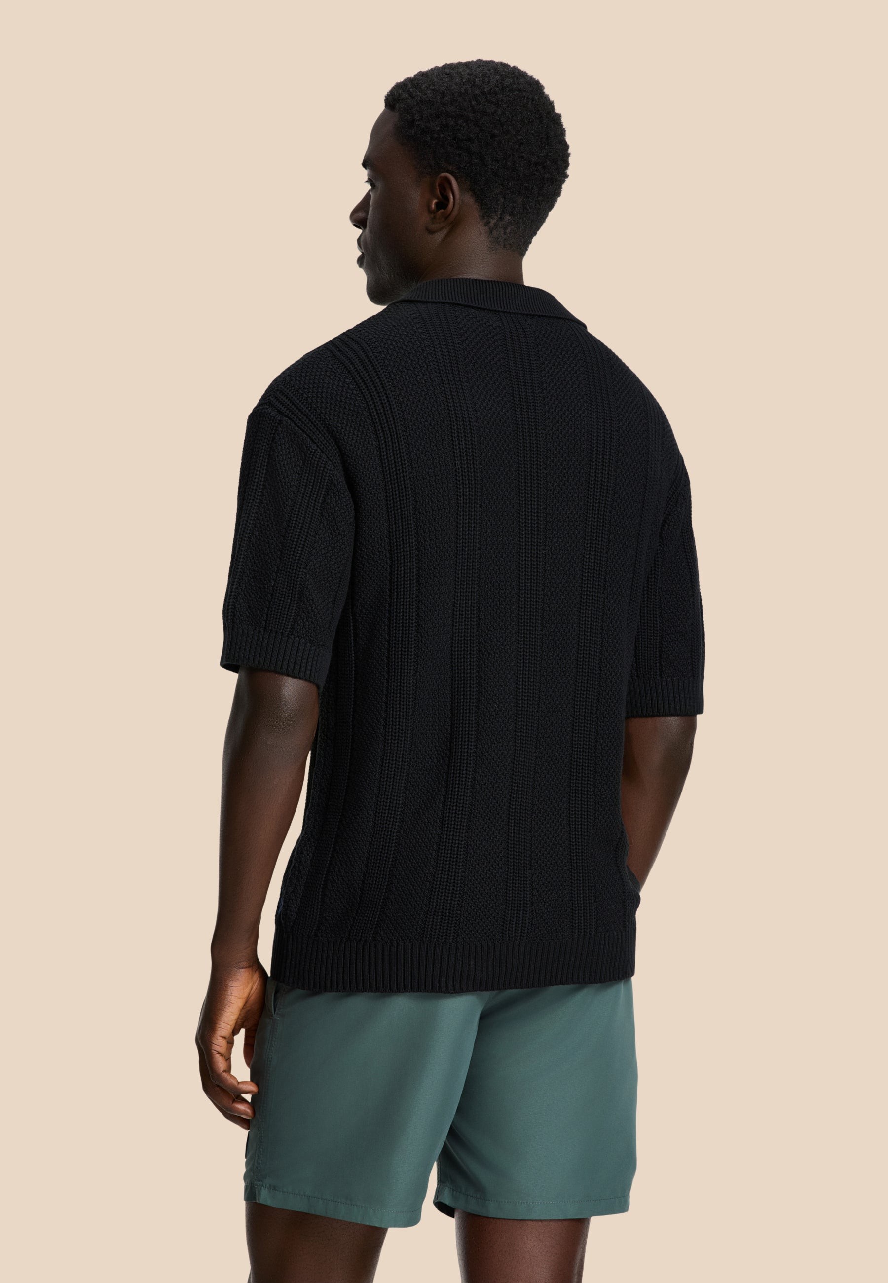 PITT knitted polo solid | black