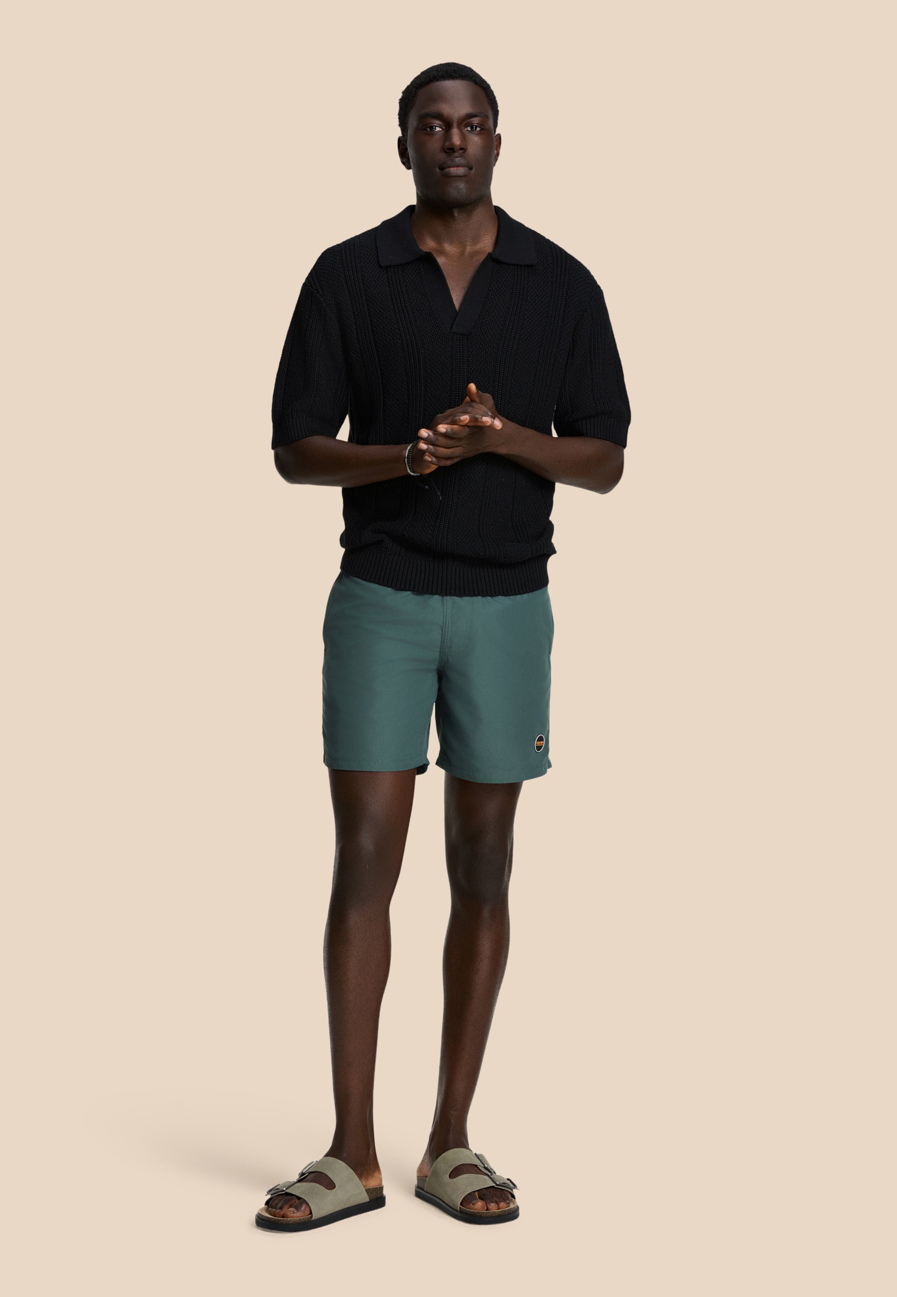 PITT knitted polo solid | black