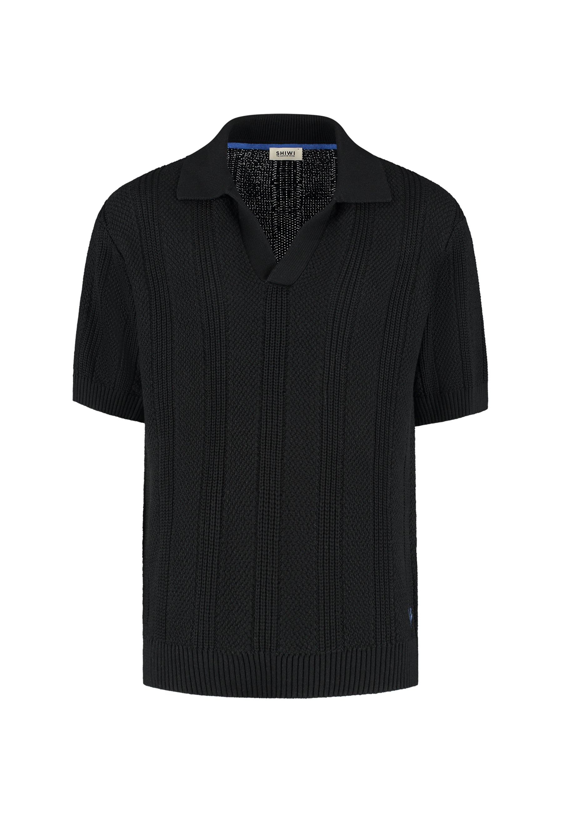 PITT knitted polo solid | black