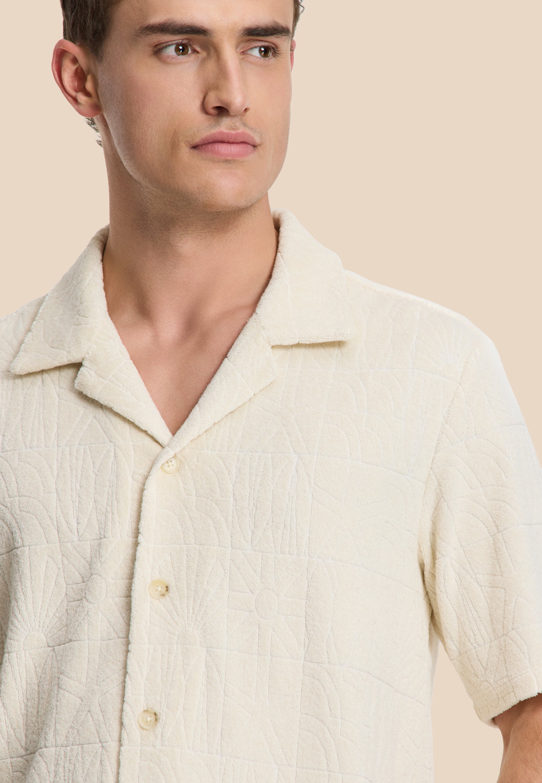 TED short sleeve shirt geo sun | beige