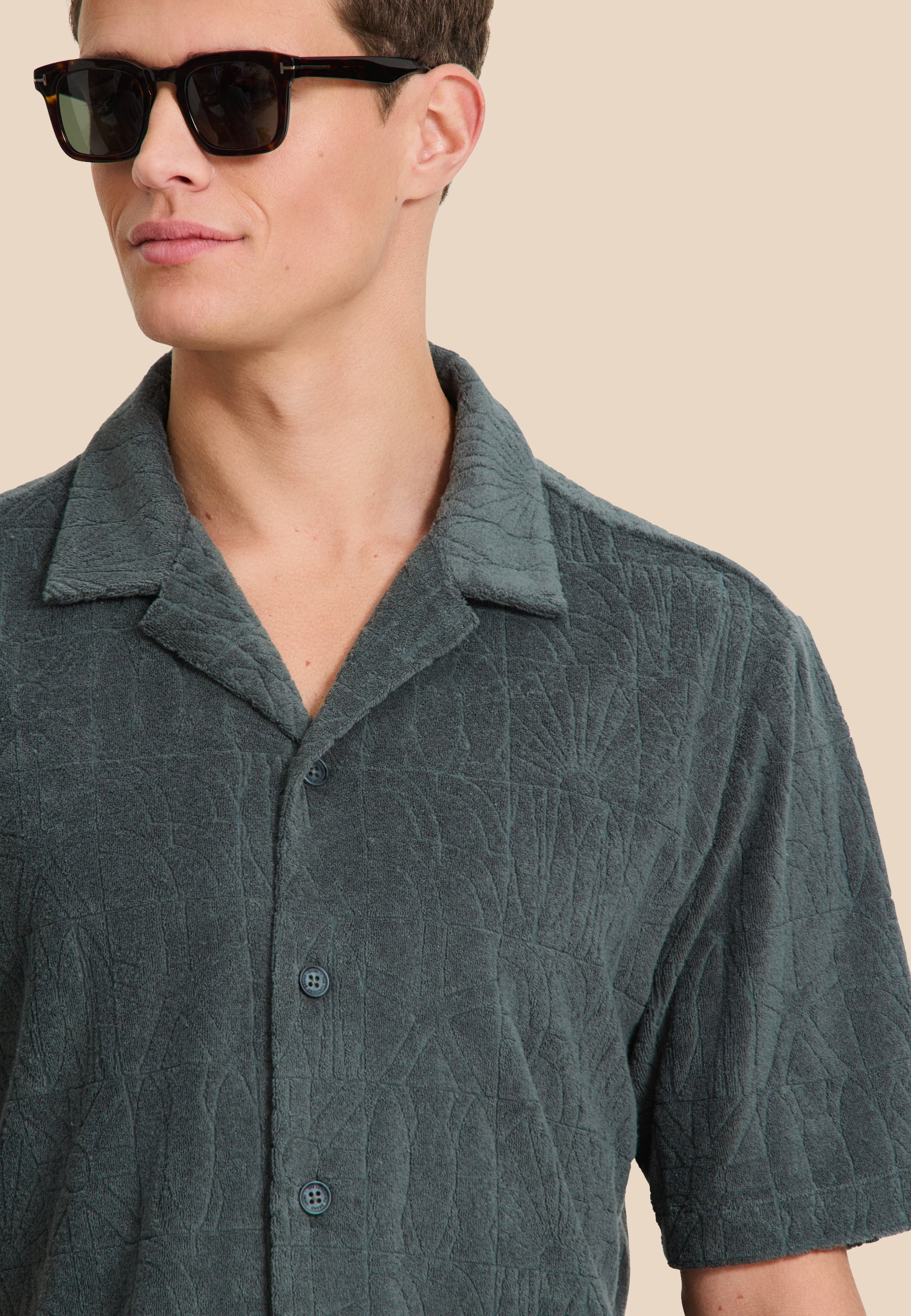 TED short sleeve shirt geo sun | green smokey