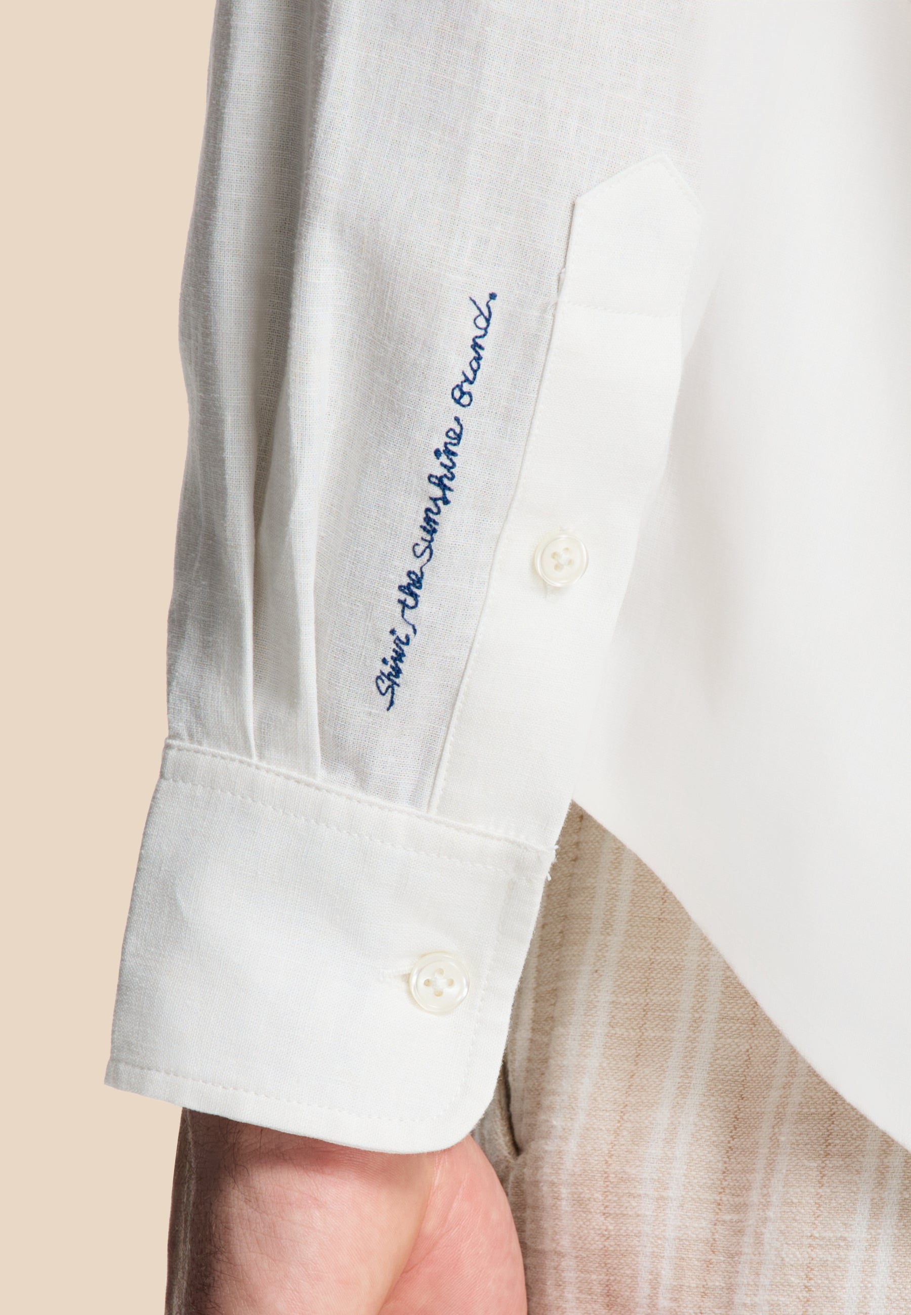 RICK linen long sleeve shirt solid | white