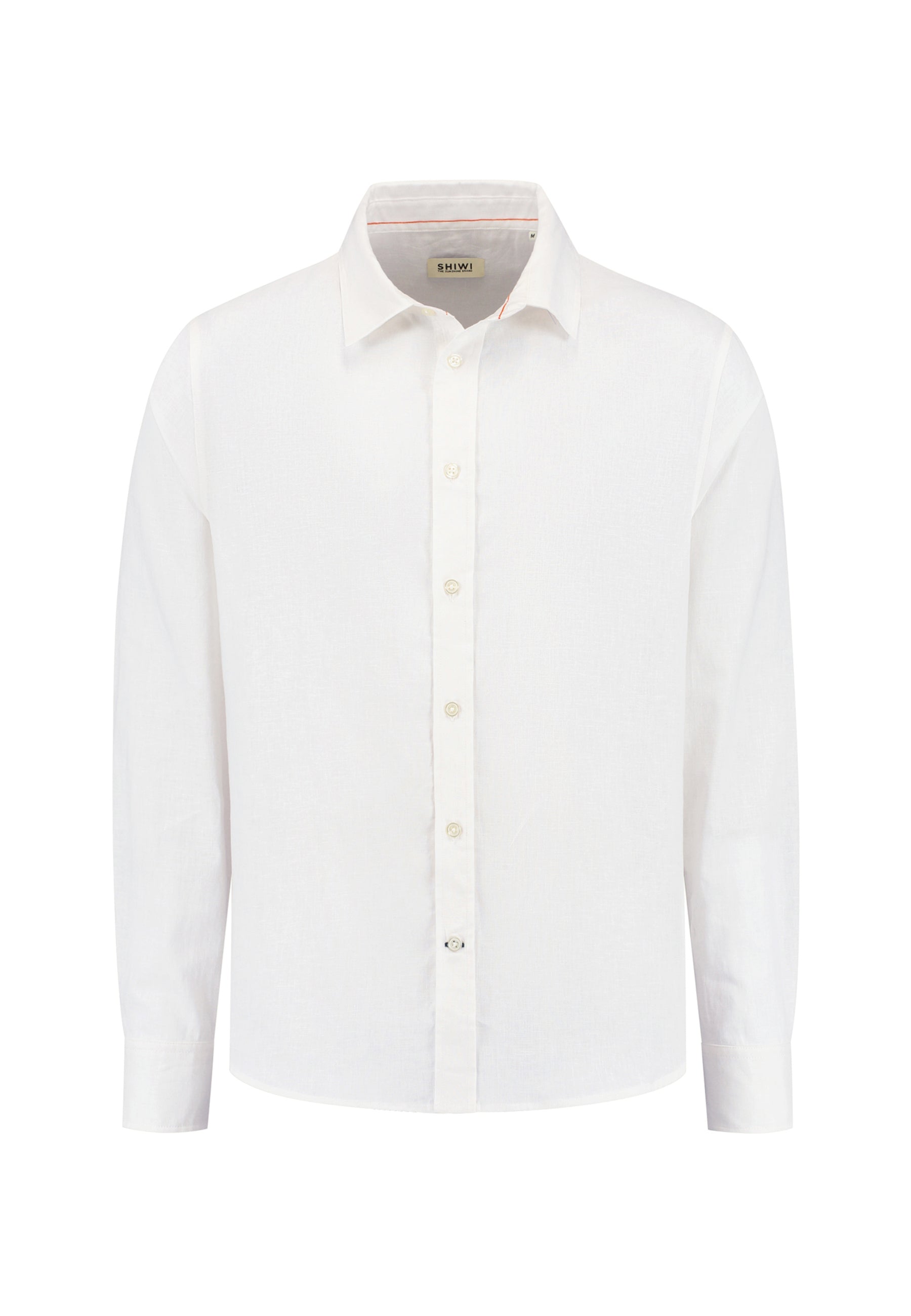 RICK linen long sleeve shirt solid | white