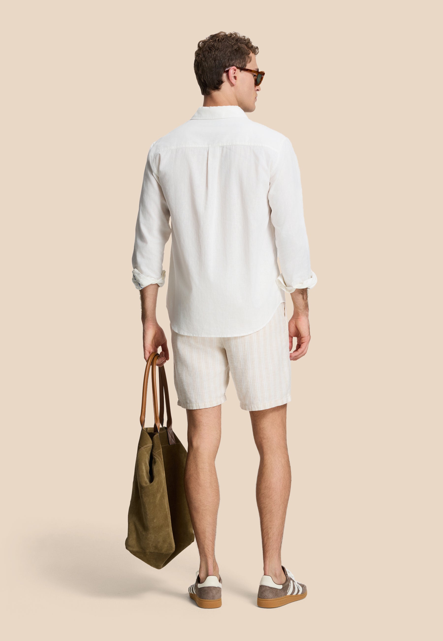 RICK linen long sleeve shirt solid | white
