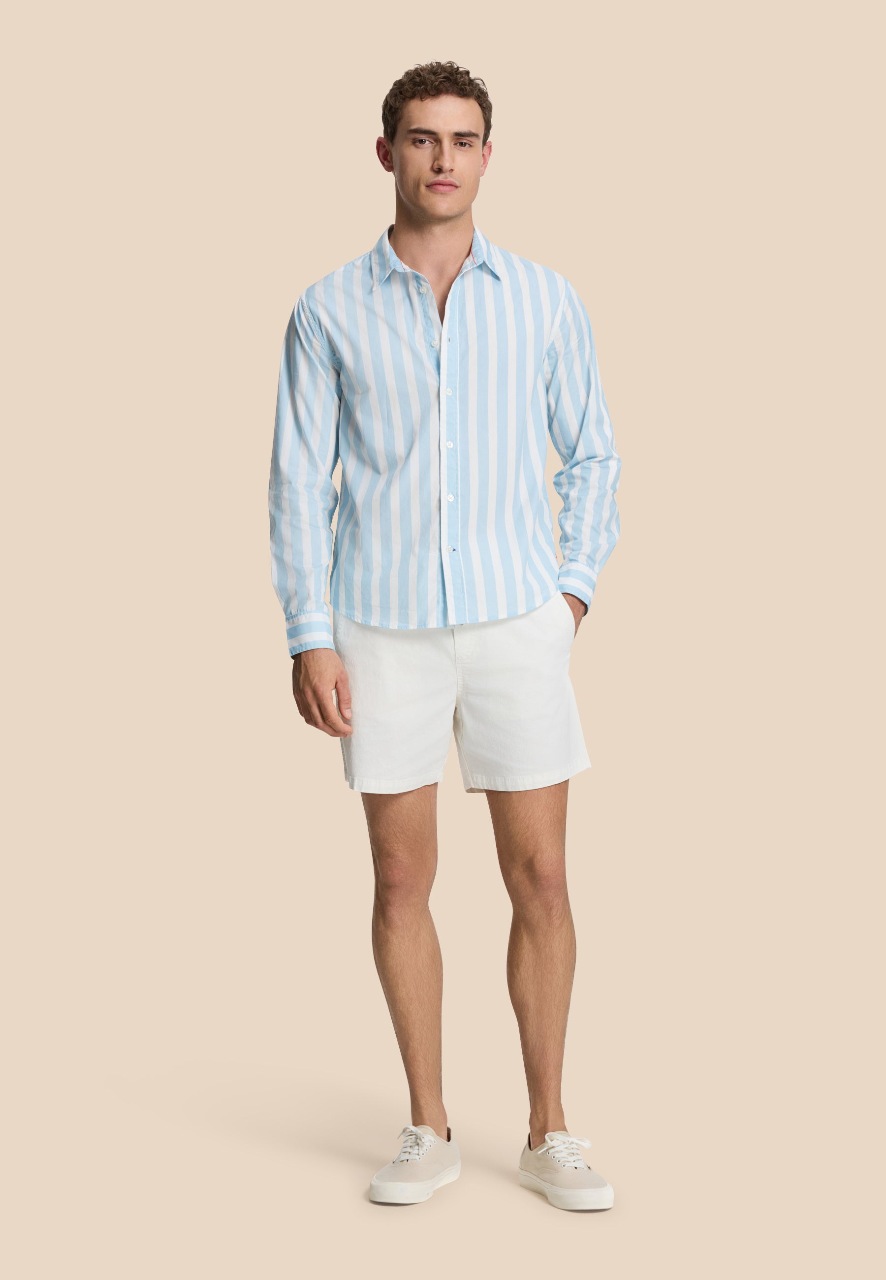 RICK long sleeve shirt block stripe | blue cloud