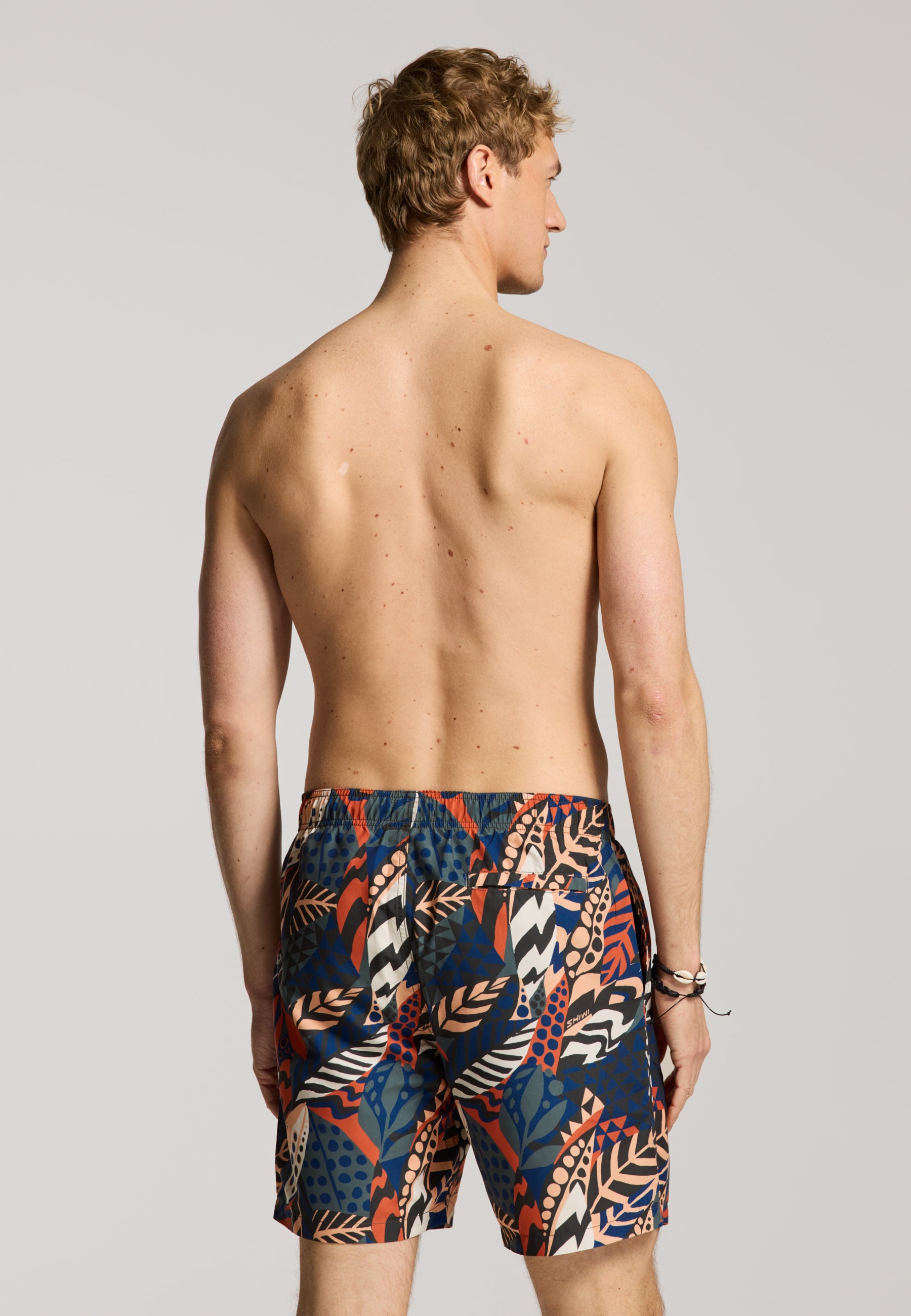 MIKE swim shorts geo leaves | orange - Shiwi